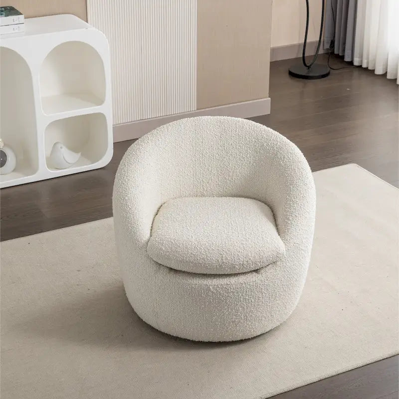 Obrotowy podstawa Barrel z Boucle Upholstery krzeslo, 31-cali