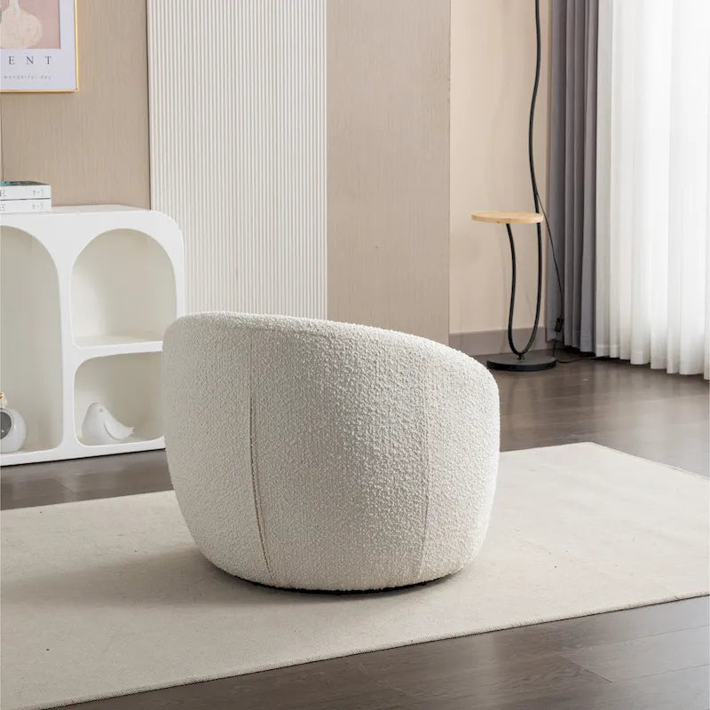 Obrotowy podstawa Barrel z Boucle Upholstery krzeslo, 31-cali