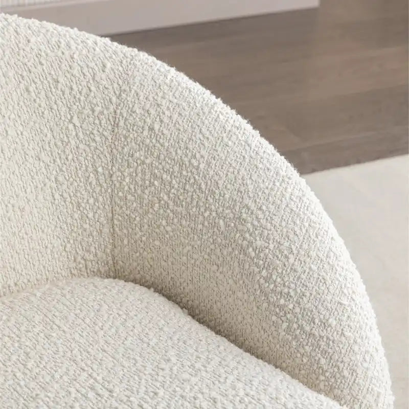 Obrotowy podstawa Barrel z Boucle Upholstery krzeslo, 31-cali