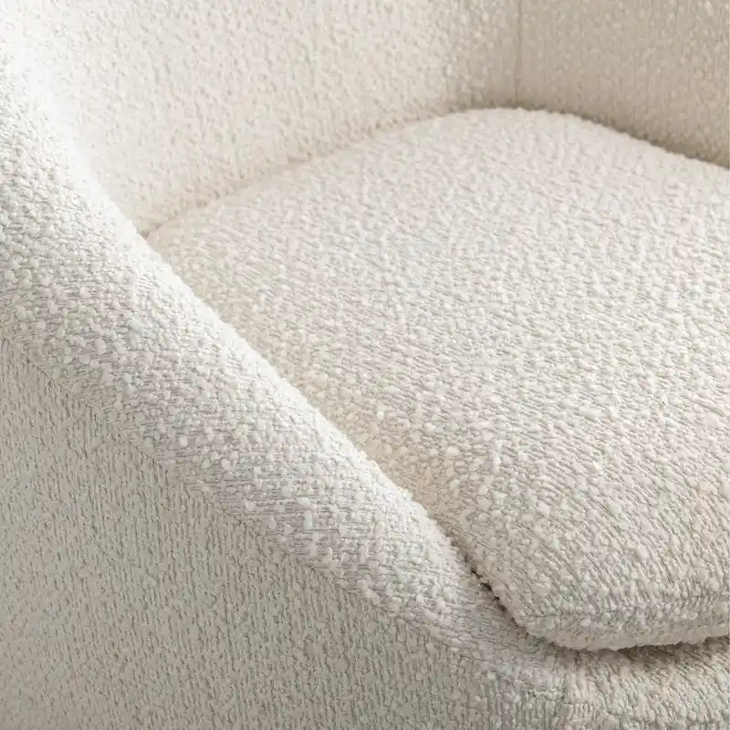 Obrotowy podstawa Barrel z Boucle Upholstery krzeslo, 31-cali