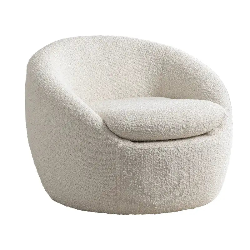 Obrotowy podstawa Barrel z Boucle Upholstery krzeslo, 31-cali