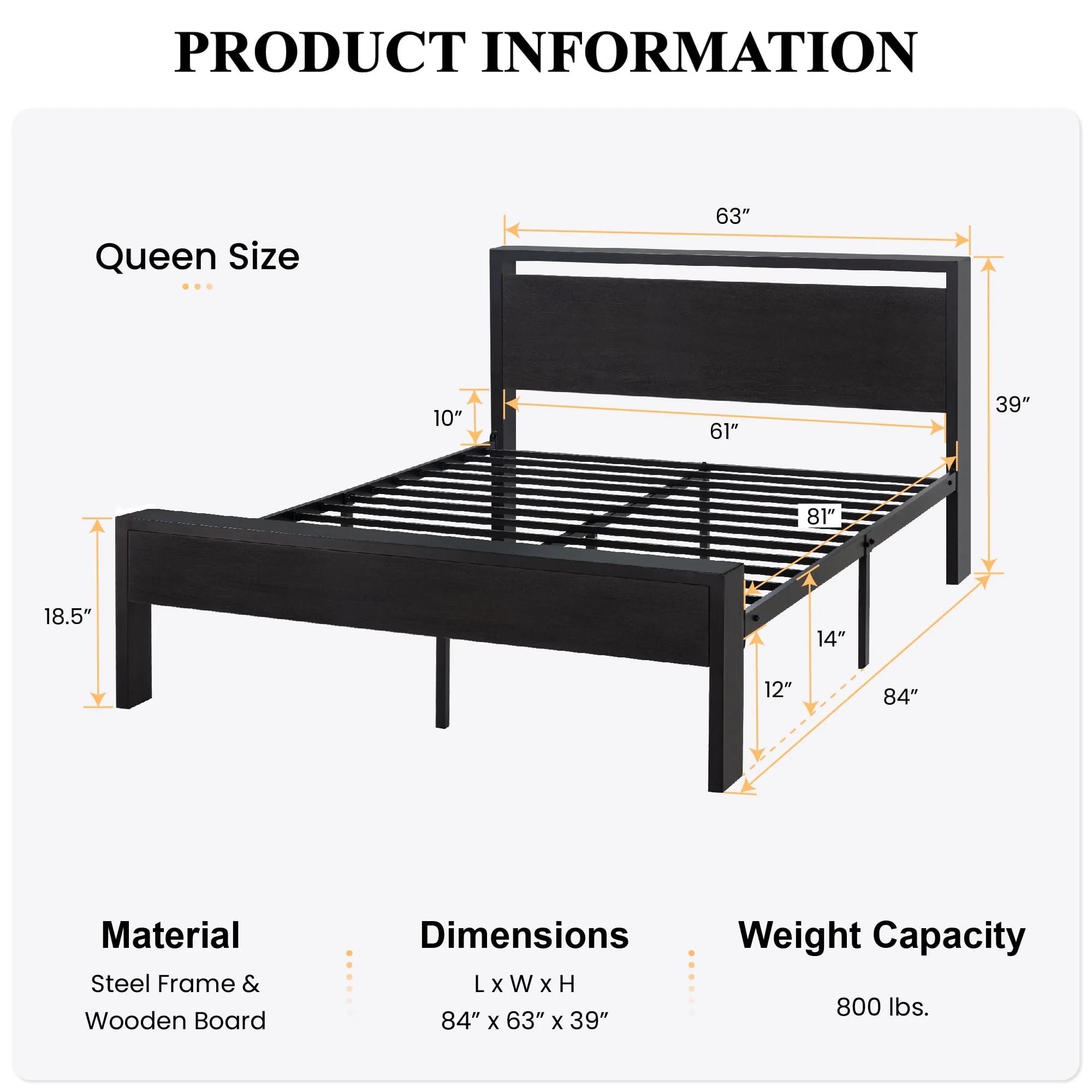 1787434953_W3Z38b40 Cerlin 14 cali Queen metal rama lozka z drewniany Headboard