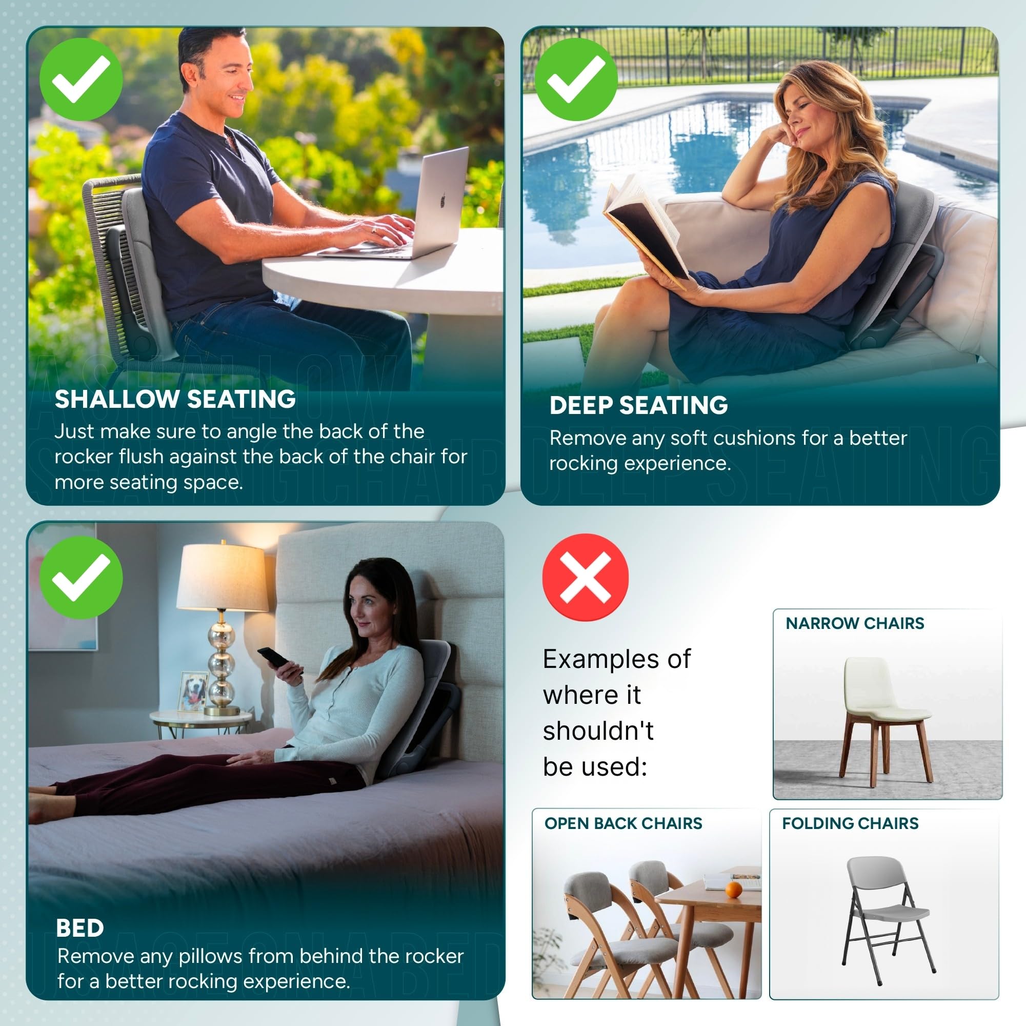 Ultra regulowany ergonomiczny Rocker, tylny Pain Relief