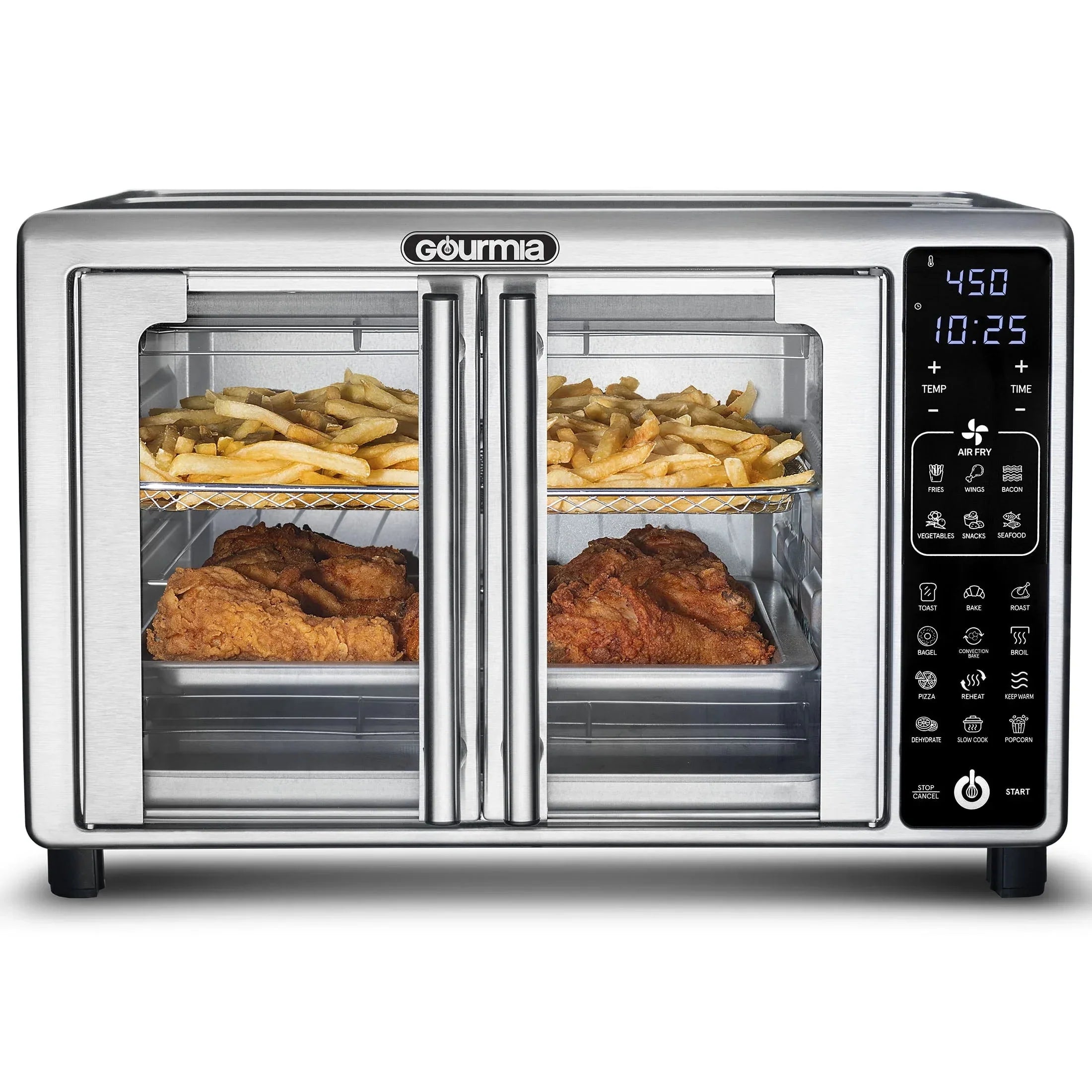 Toaster piekarnik, 6-Slice cyfrowy, frytkownica beztluszczowa z 19 One-touch Presets, stal nierdzewna