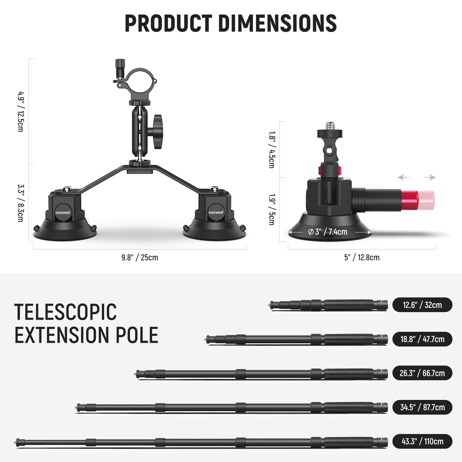 Triple Suction kubek uchwyt montazowy