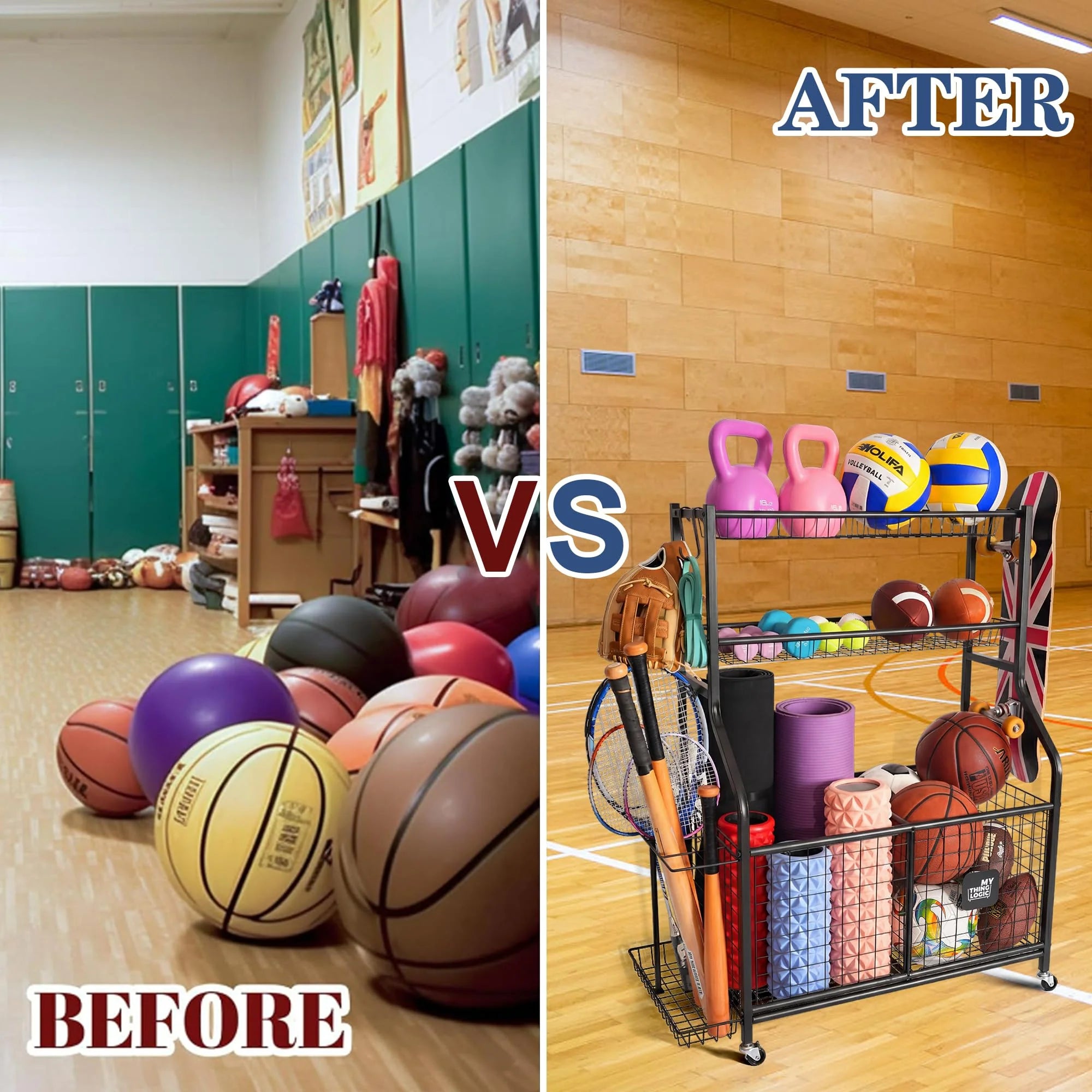 Ball, garazowy, magazynowy Organizer, do Sports Equipment