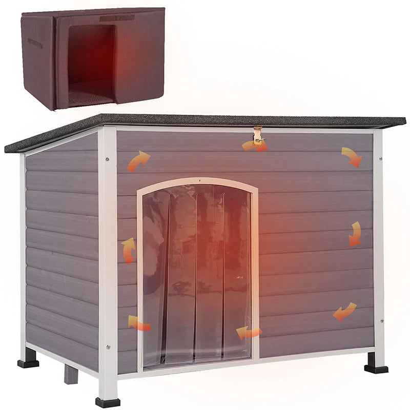 Drewniany z izolowany Liner dla psa domek, kojec dla psa z PVC Curtain zdejmowany podłoga