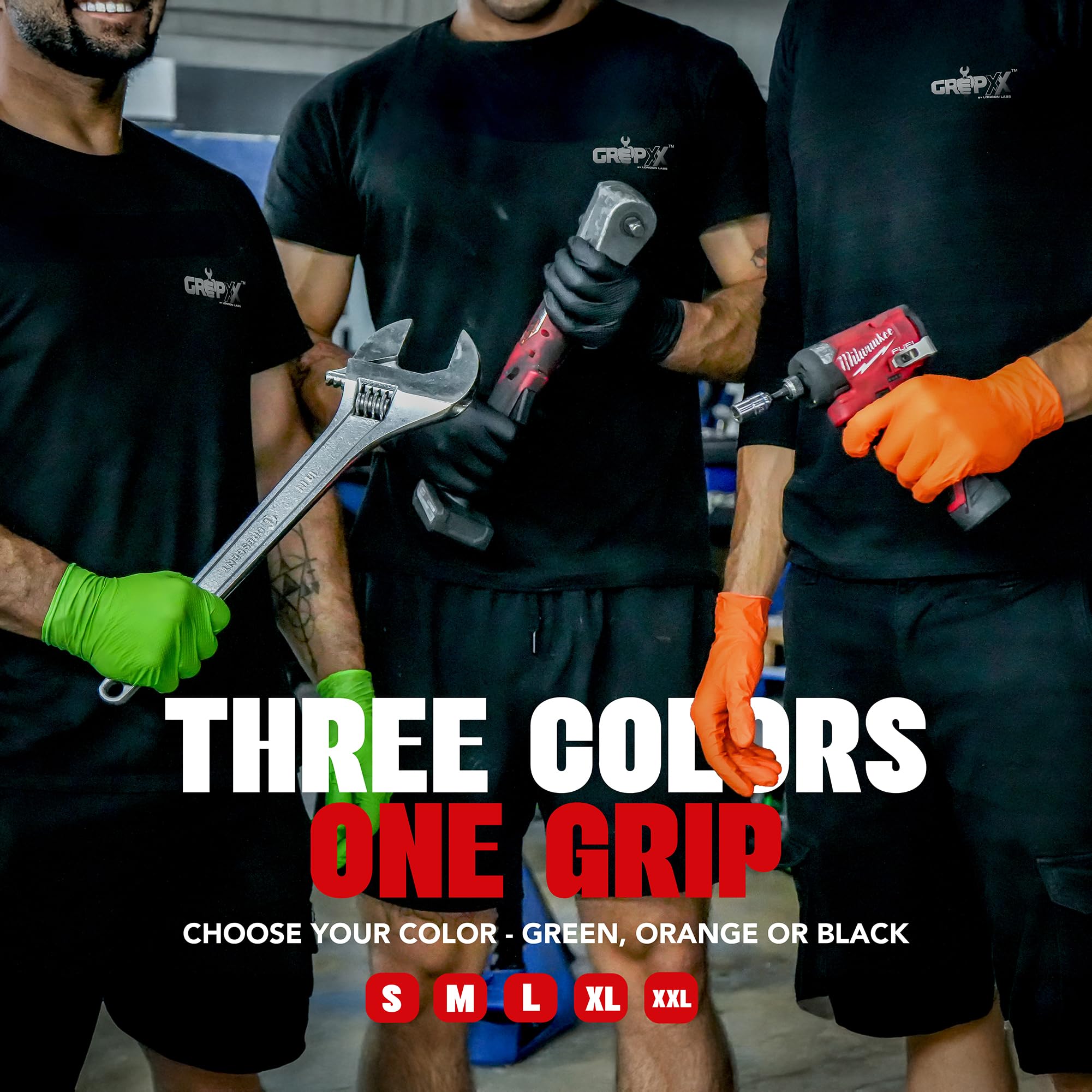Herkules Grip 8Mil czarny Nitrile Gloves, wzmocniony