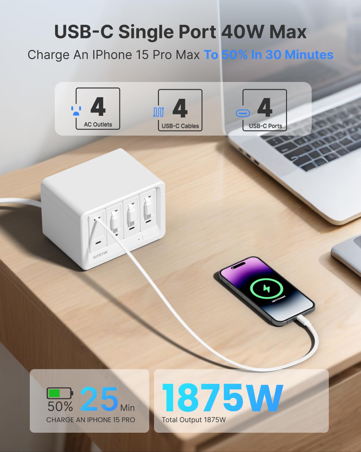 12-in-1 Desktop ładowanie stacja z Surge Protection