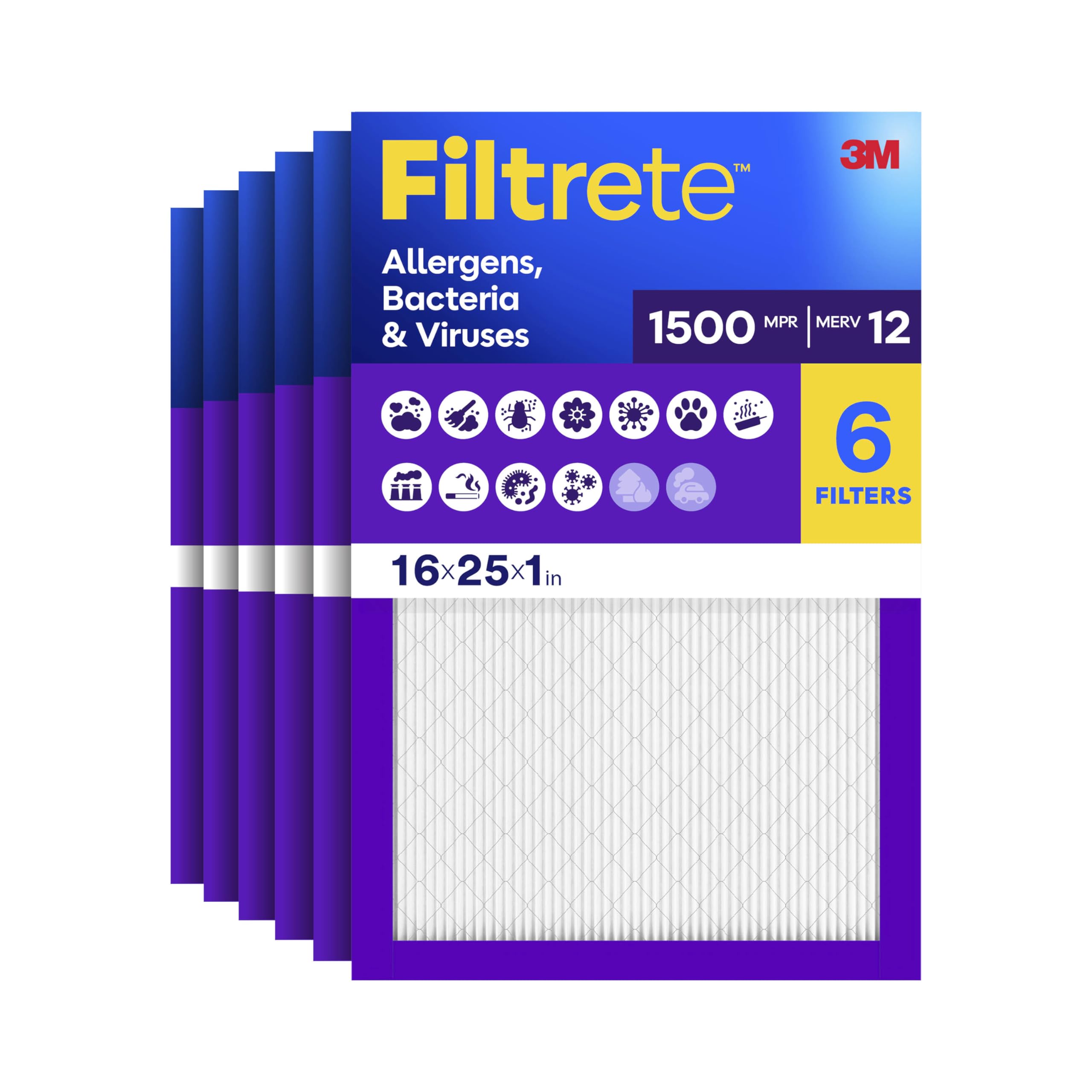 1787450657_78e1lCG5 16 X 25 X 1 MERV 12 powietrza filtr, 6 pakiet do czyścik powietrza