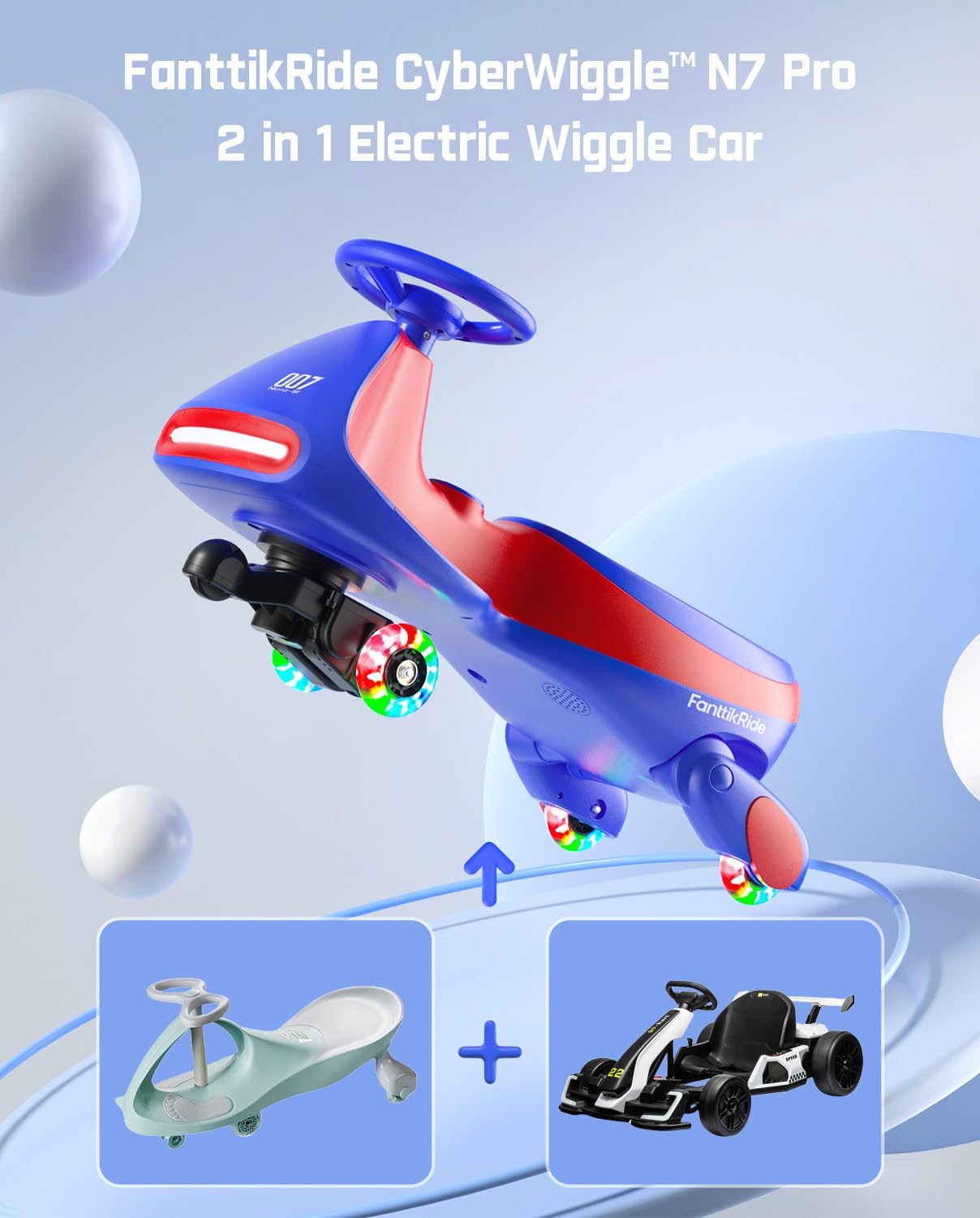 N7 Pro elektryczny Wiggle samochodowy z Pedal z niebieski