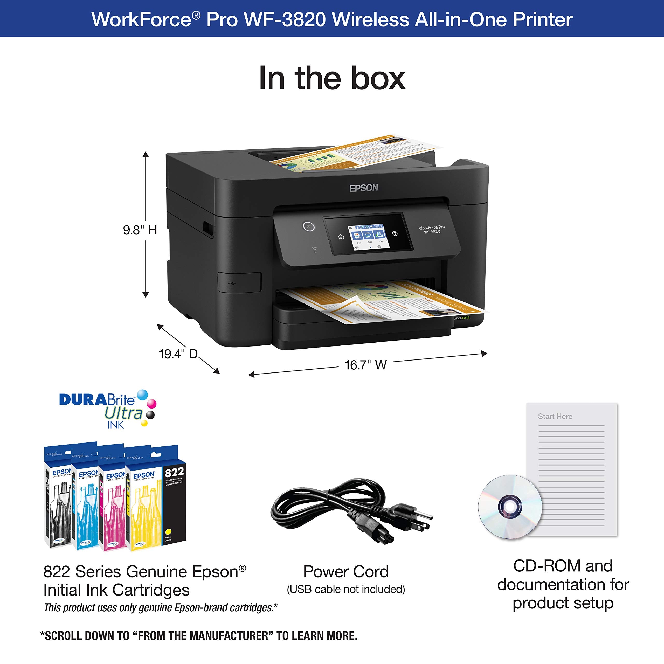 Workforce Pro WF-3820 bezprzewodowy wszystko w jednym drukarka