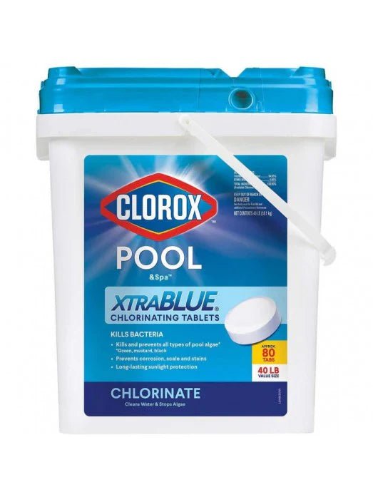 Tablets, Xtra niebieski 40 Pound 80 Tab basen i Spa 3 cali Long Lasting Chlorinating