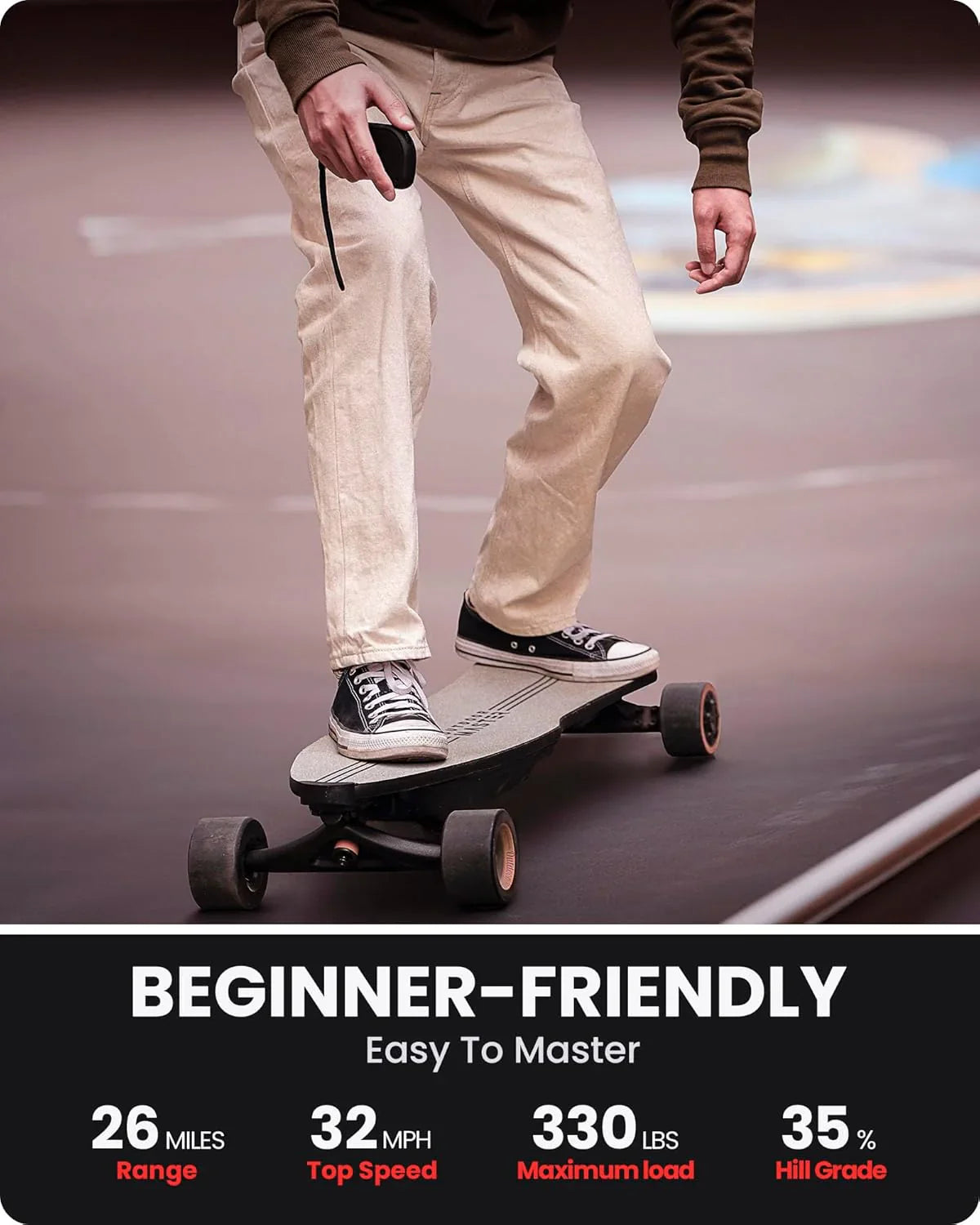 Skateboard - Electric Model Featuring 32 MPH, 26 Mile Range, Dual 1000W Motors, Longboard for Adults and Teens, 6-Month Warranty