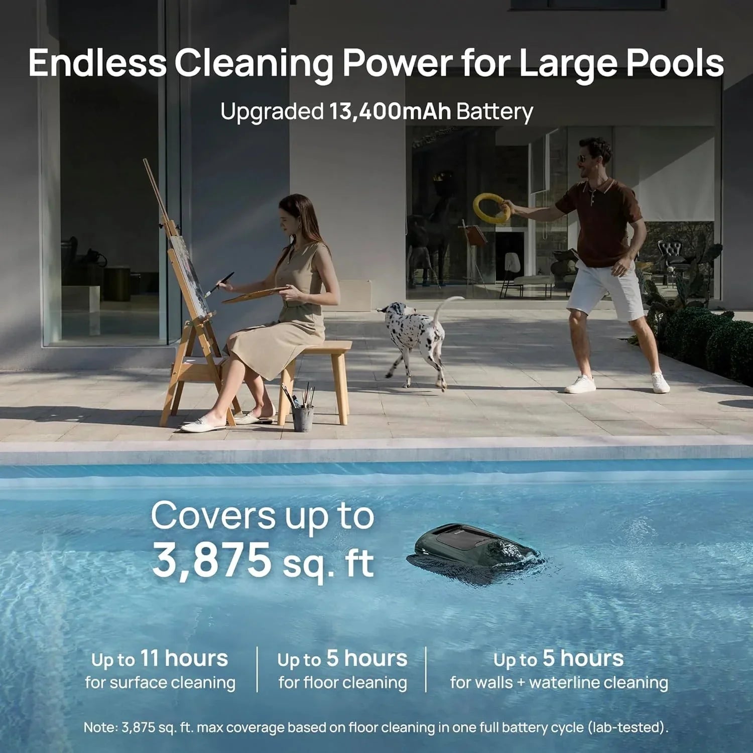 Vacuum - AquaSense 2 Pro Cordless Pool, Robot - Unmatched 5-in-1 Cleaning, Surface Parking, Skims Water Surface with APP Control, Water