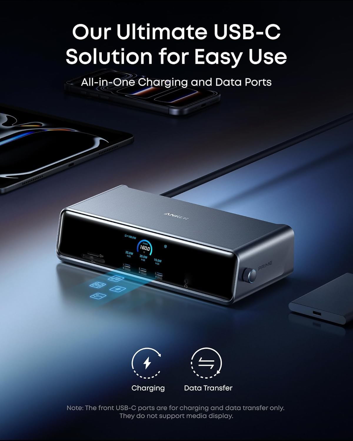Prime Docking stacja DL7400 z 14-Port Triple wyświetlacz