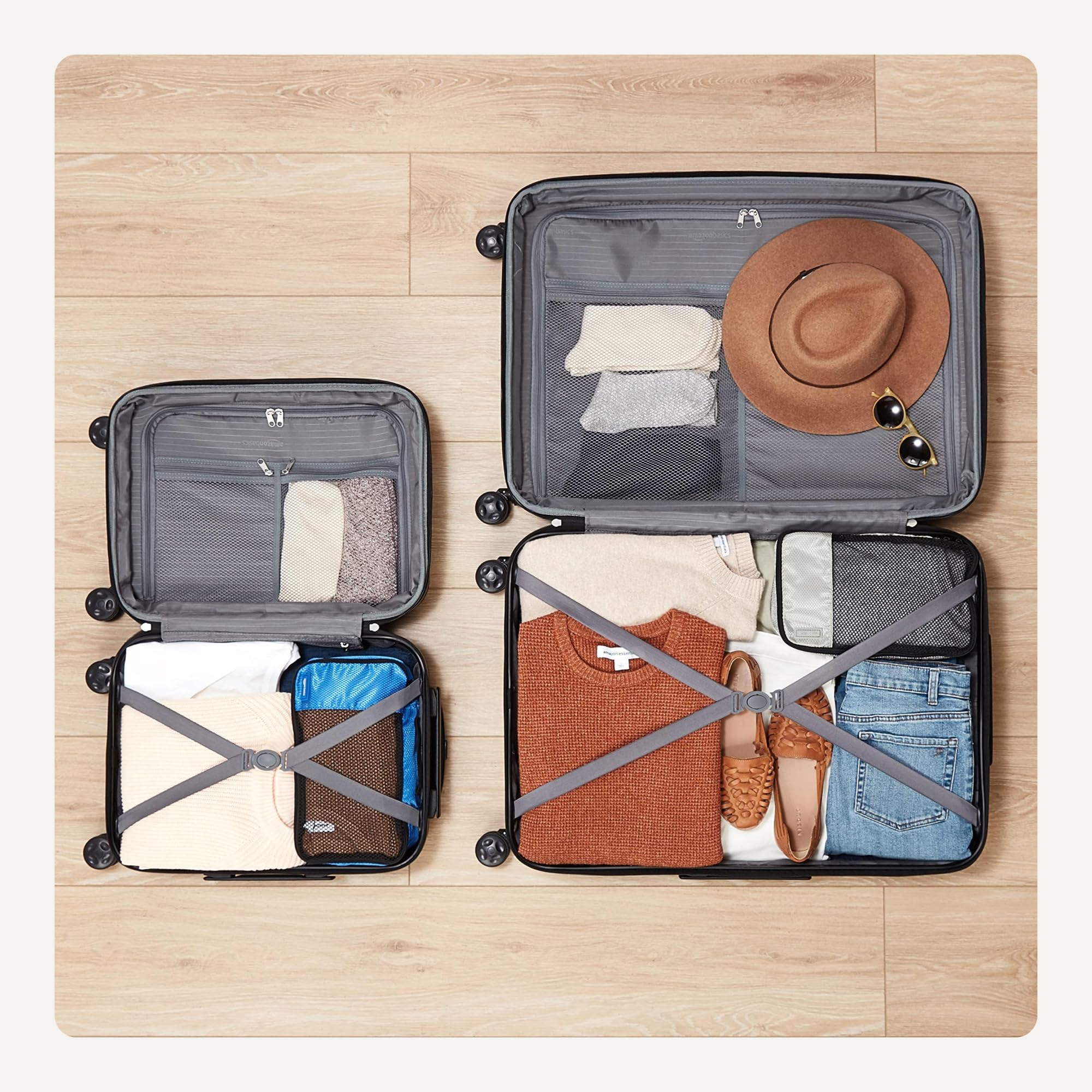 Bagaz, 2-elementowy Hardside, zestaw, Expandable czarny Suitcases