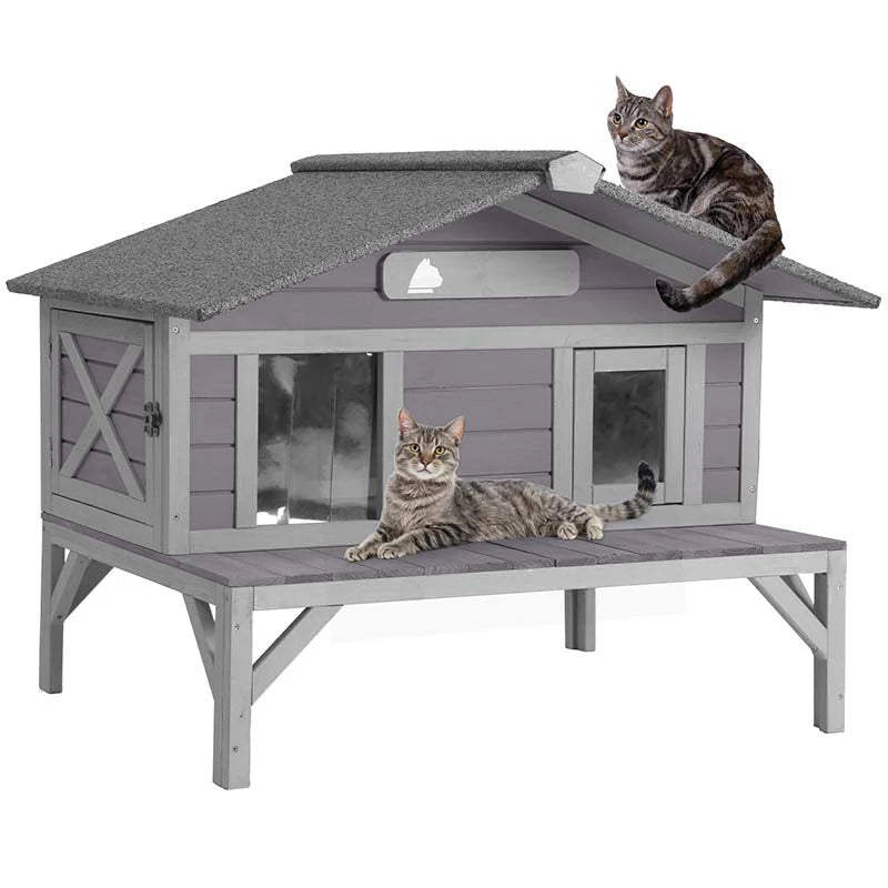 Drewniany dla kota domek AIR92-M z Weatherproof dla kota schronienie do Feral Cats