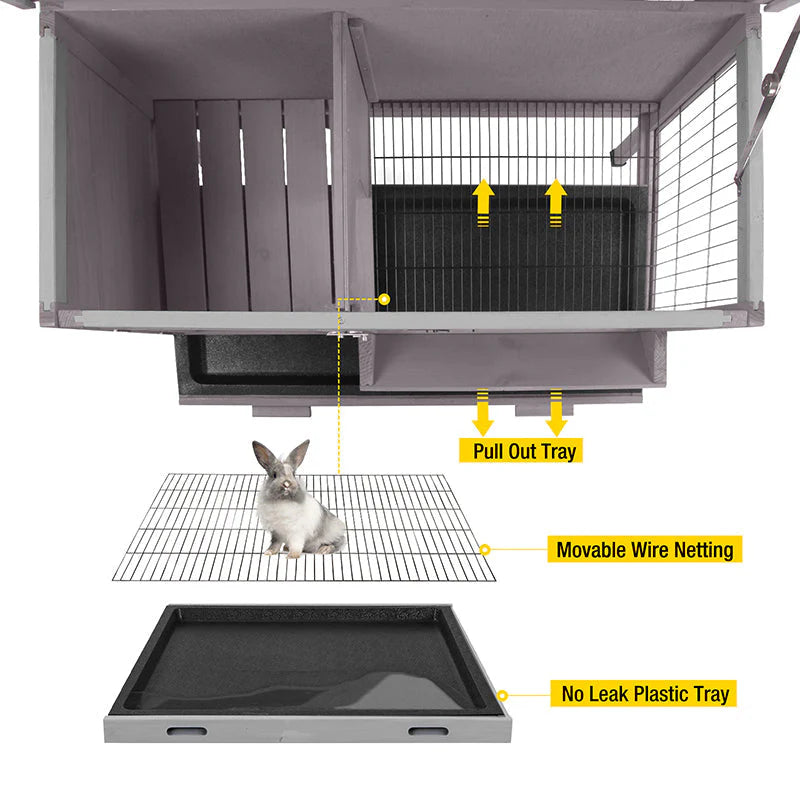 1787457325_drTAUlhB Hutch, zewnętrzny Rabbit, AIR01-B, metal Wire siatka Above Tray, 3.1ft2