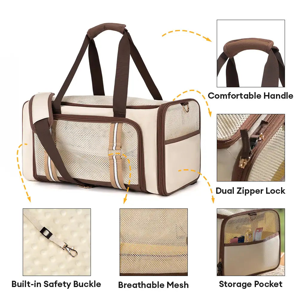 Carrier, 3 w 1 Breathable Large-capacity Expandable dla kota, torba, do podrozny i Airline