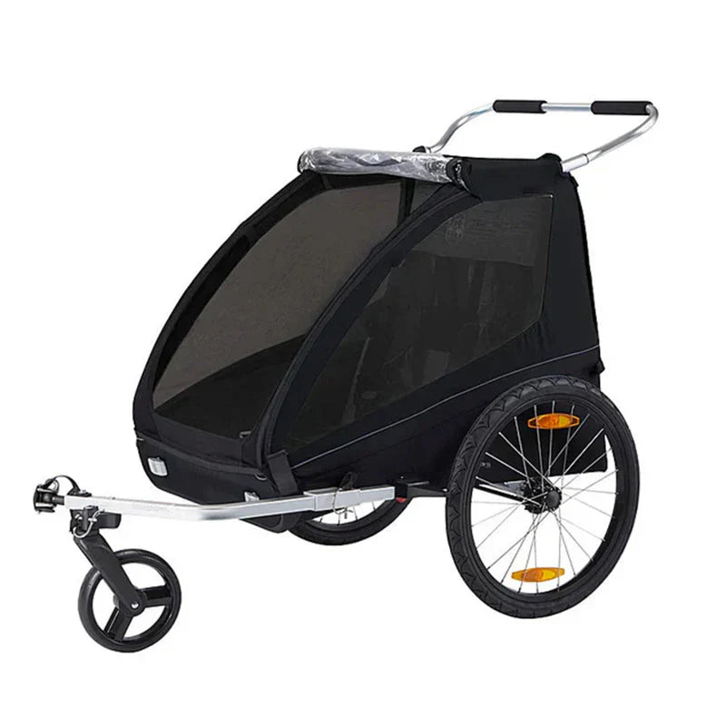 2-siedzisko Bicycle przyczepa Stroller, czarny