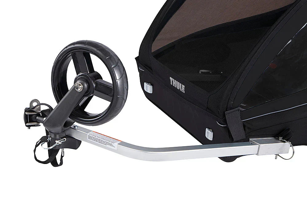 2-siedzisko Bicycle przyczepa Stroller, czarny