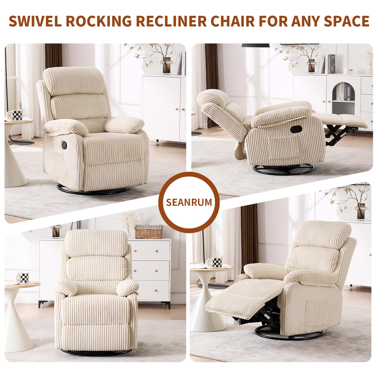 1787465436_z4UYc6C7 Adult 360 Degrees Rocking fotel rozkładany, Velvet Beige
