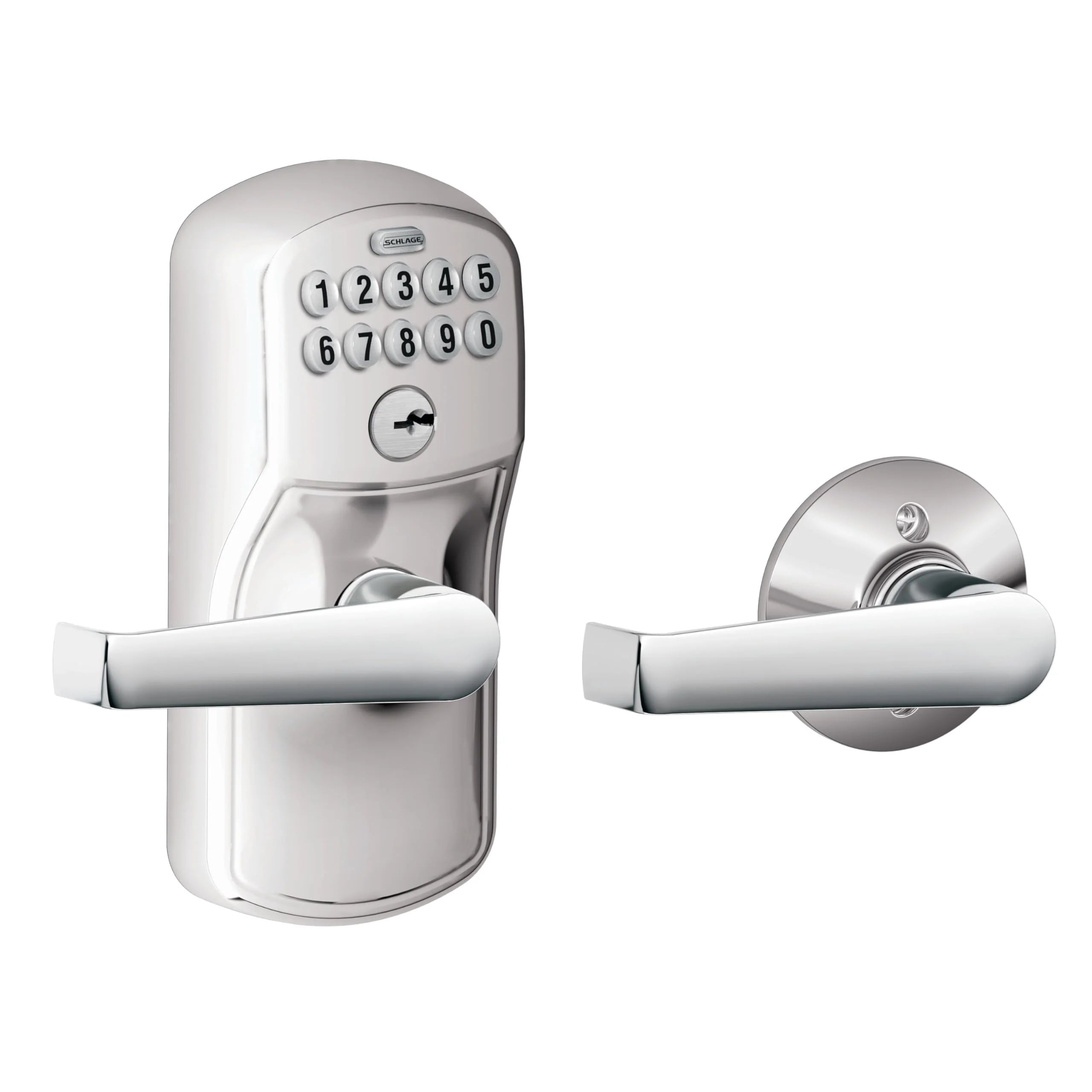 1787465543_KfQrZREq Plymouth Keypad z Lever uchwyt Lock, Satin Chrome