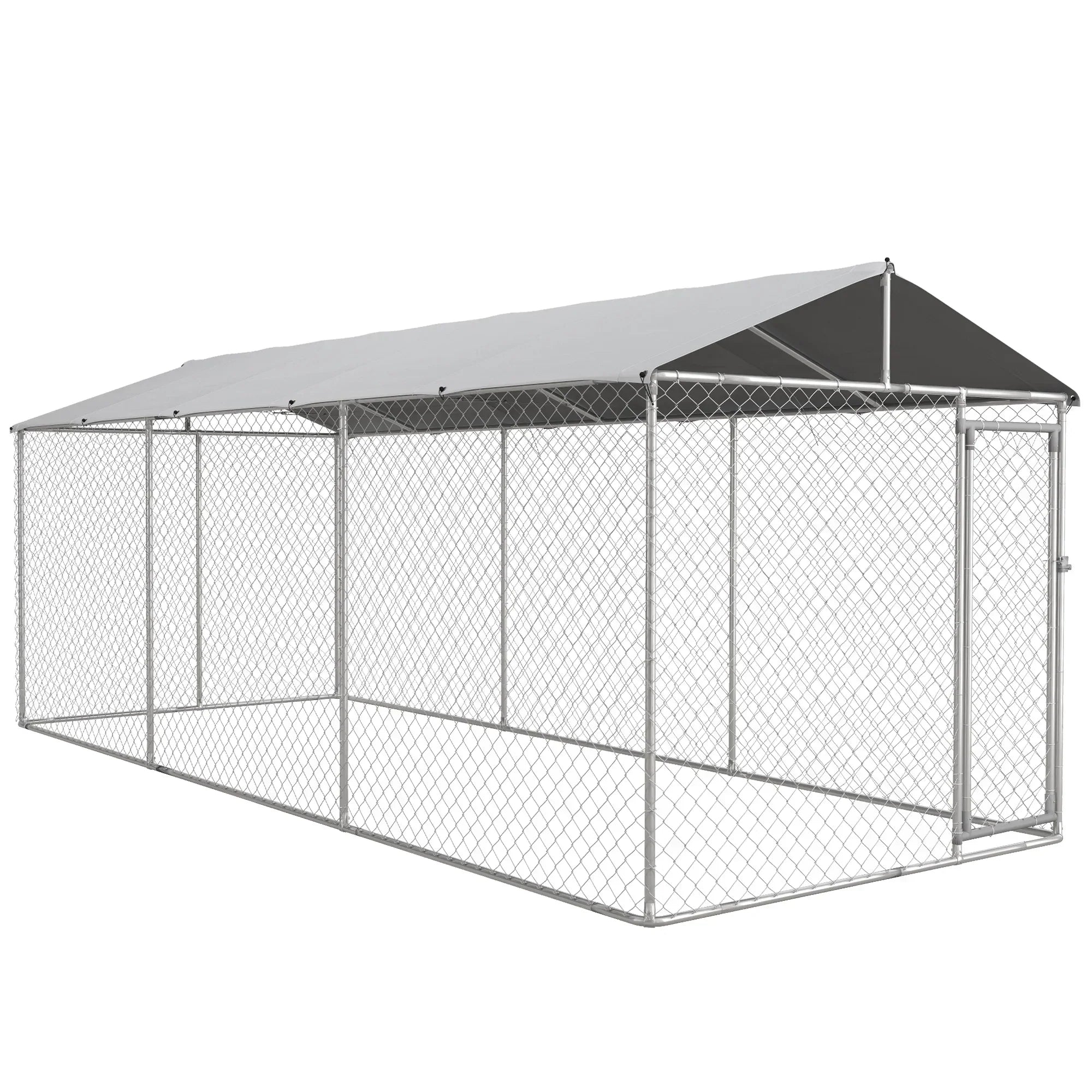 Dog Kennel - 19.7-ft X 7.5-ft X 7.5' Outdoor, W/waterproof Roof