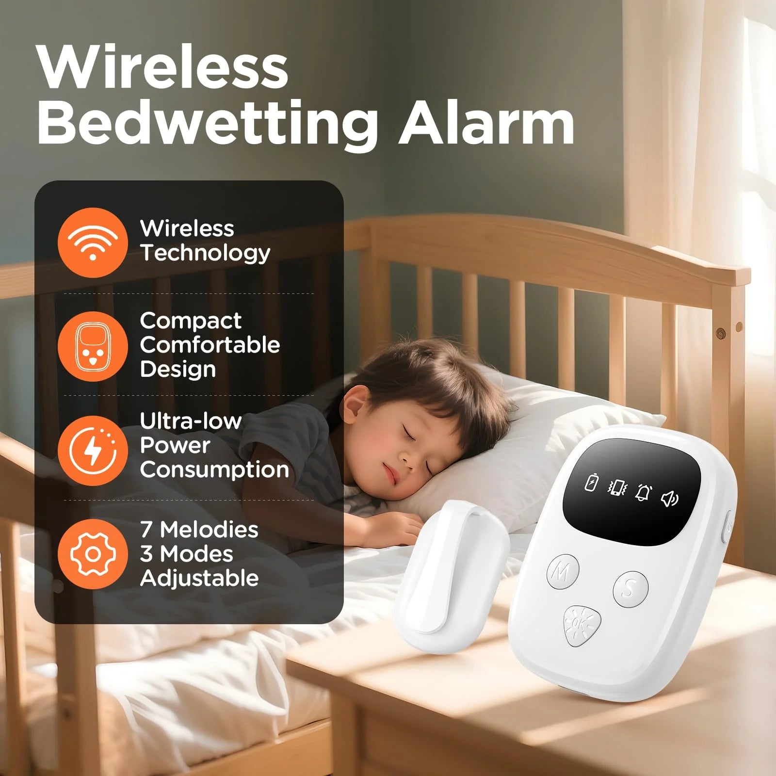 Bezprzewodowy Bedwetting do dla dzieci Alarm, kompaktowy