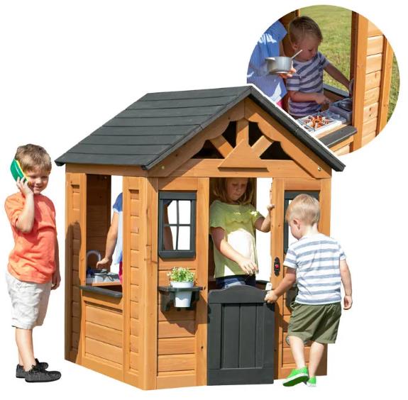 Wewnętrzny/zewnętrzny Cedar Playhouse z kuchenny