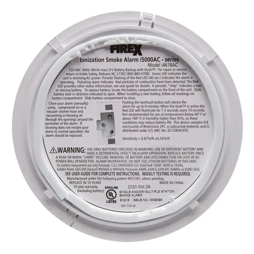 I4618 4-pakiet Hardwired Smoke Alarm z Ionization Sensor, 120V AC, 9V akumulator Backup