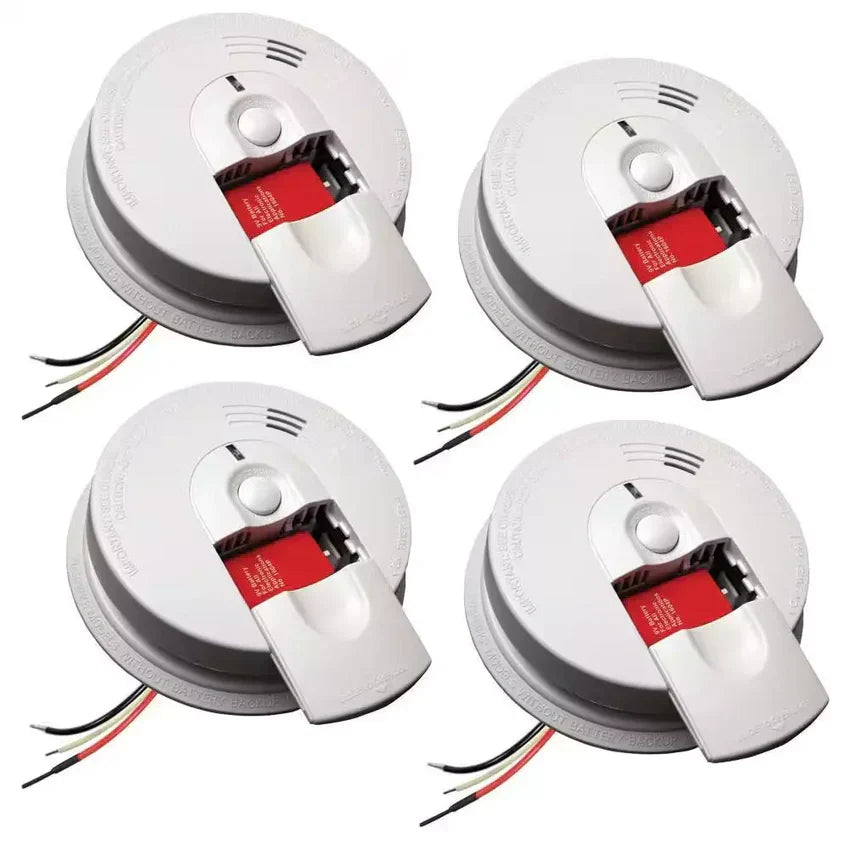 I4618 4-pakiet Hardwired Smoke Alarm z Ionization Sensor, 120V AC, 9V akumulator Backup