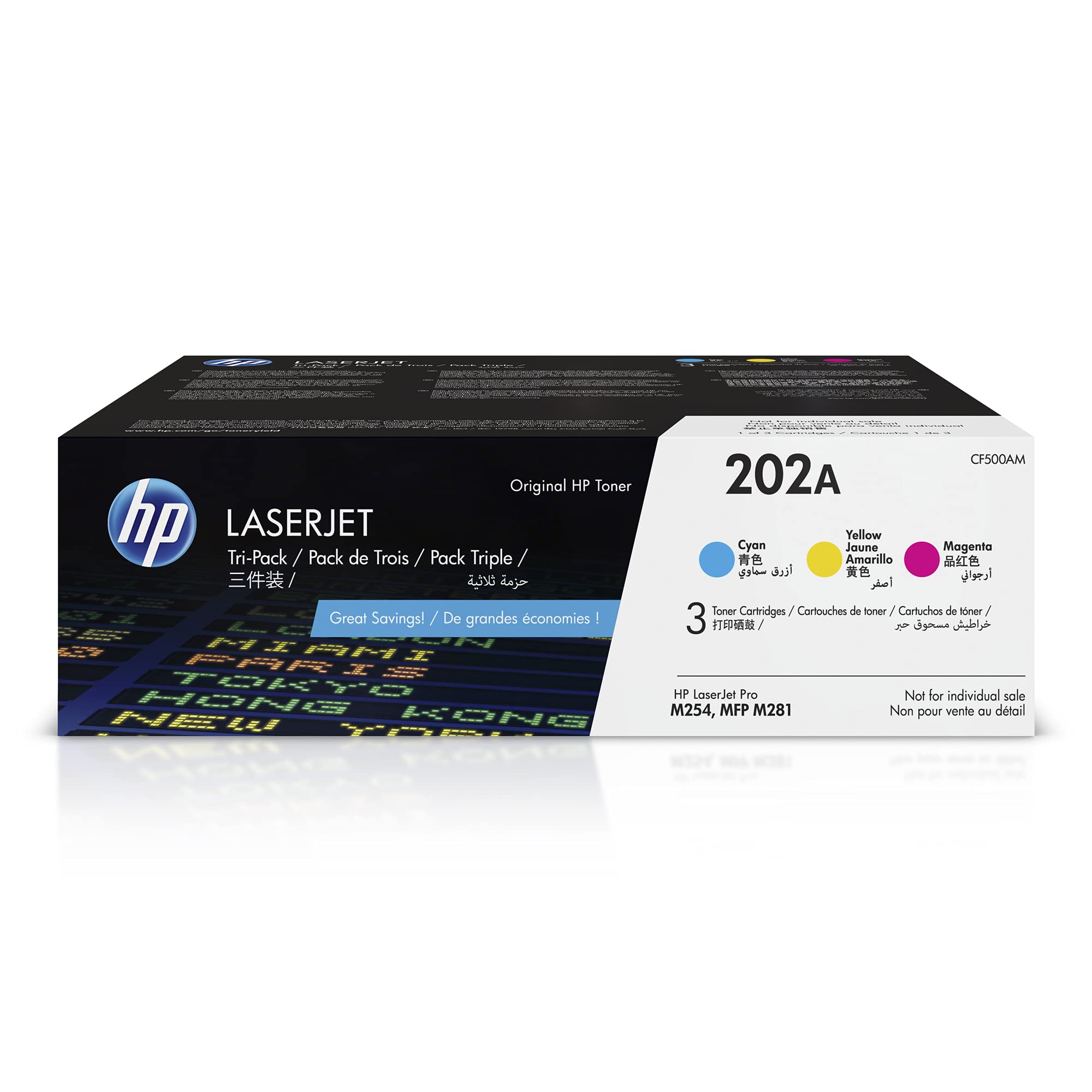 Toner, 202A, Cartridges (cyan, Magenta, Yellow) 3-pakiet