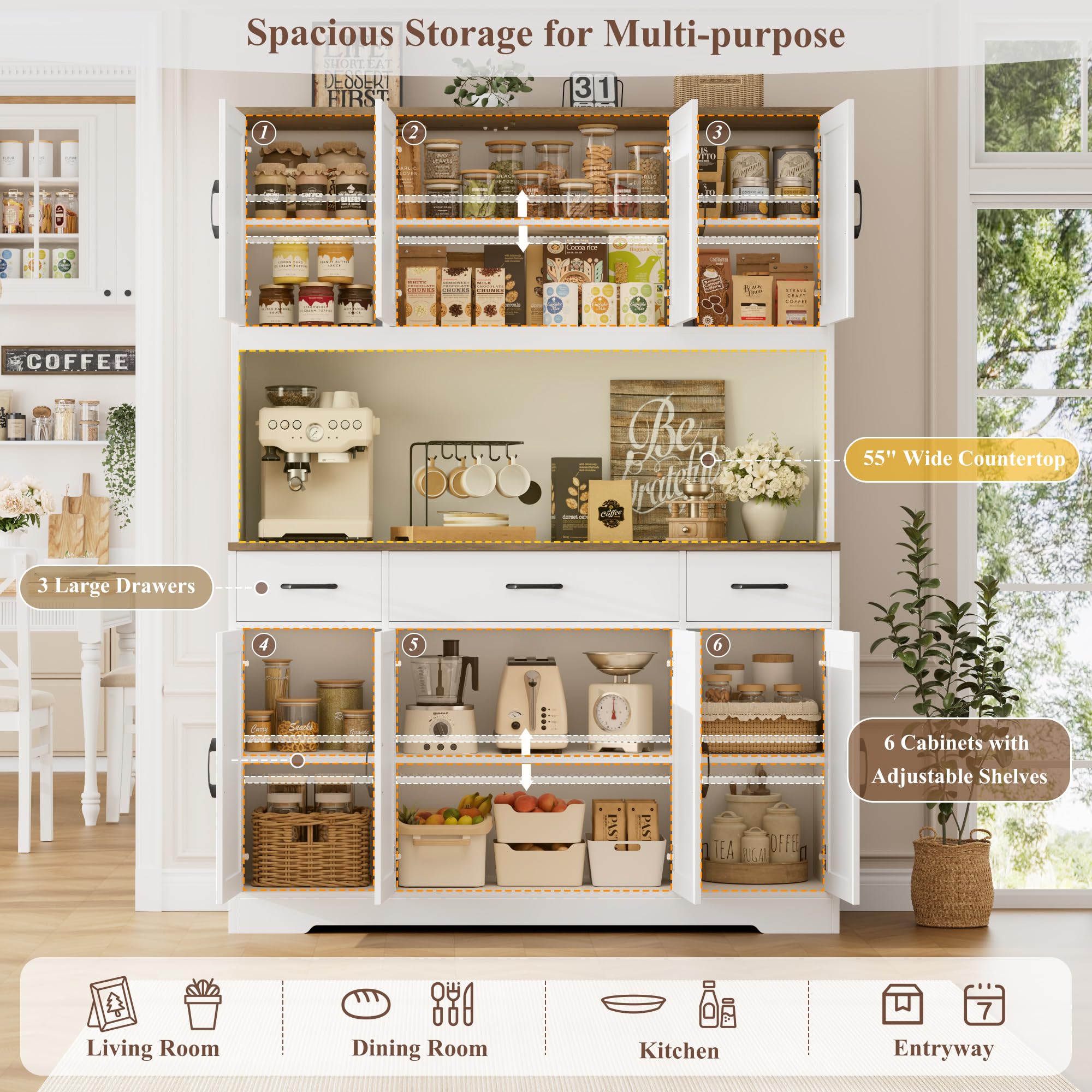 71 duży Pantry szafka z ładowanie stacja