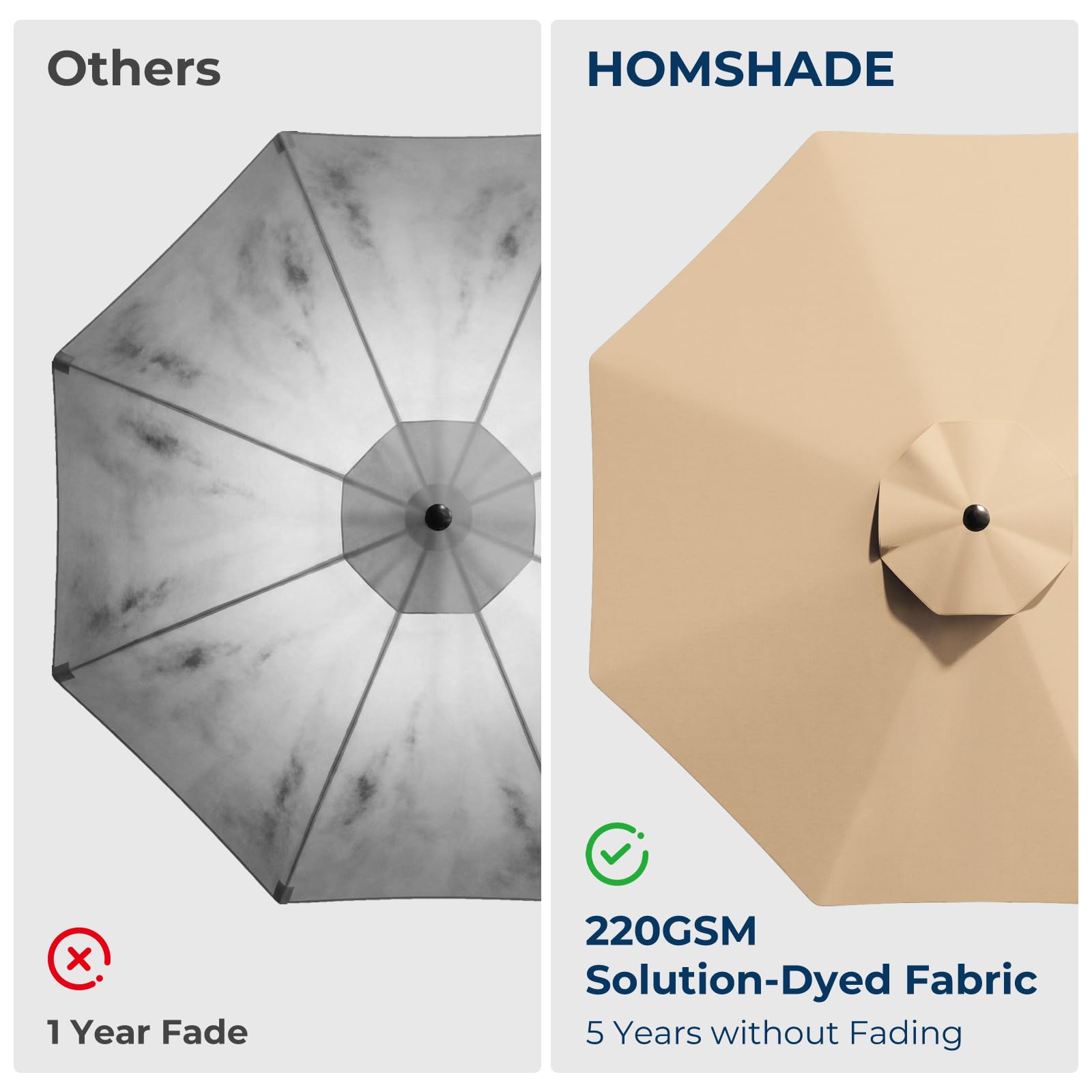 10ft słoneczny LED tarasowy z podstawa Umbrella, Beige