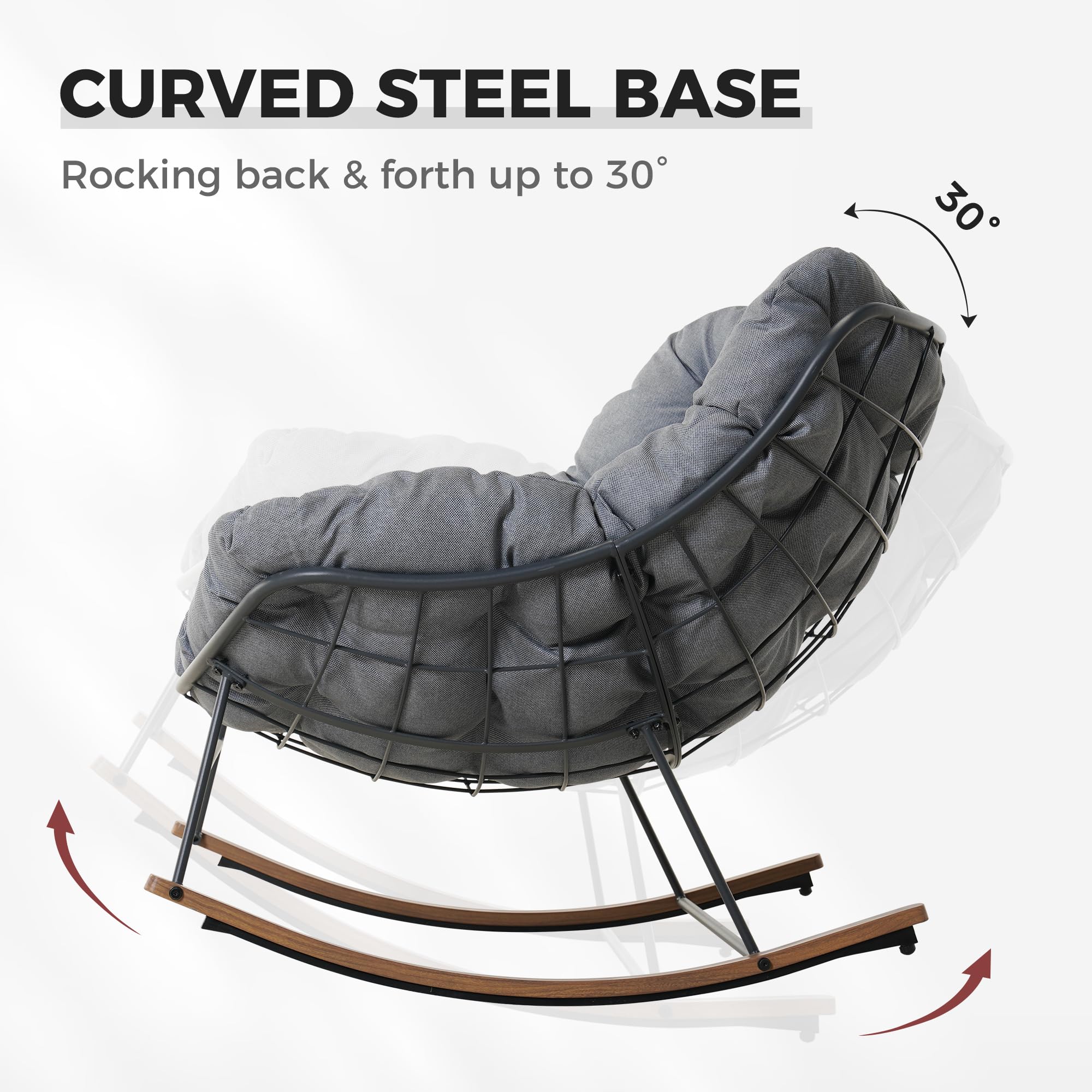 Oversized Papasan fotel bujany z Thick Cushion