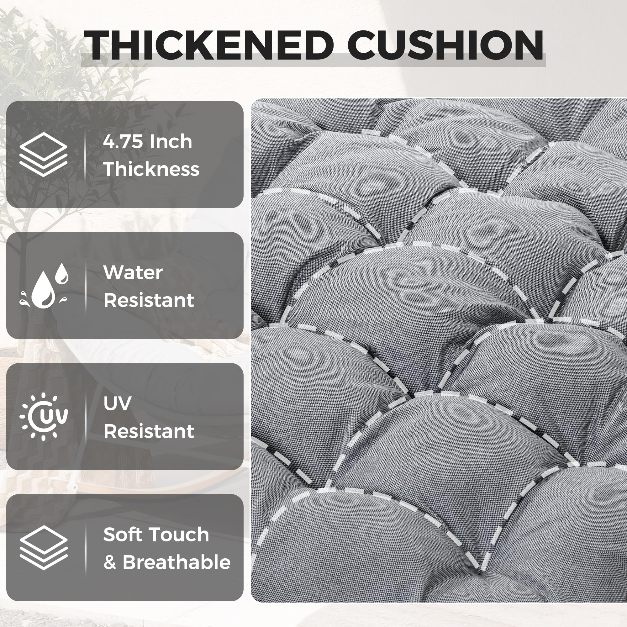 Oversized Papasan fotel bujany z Thick Cushion