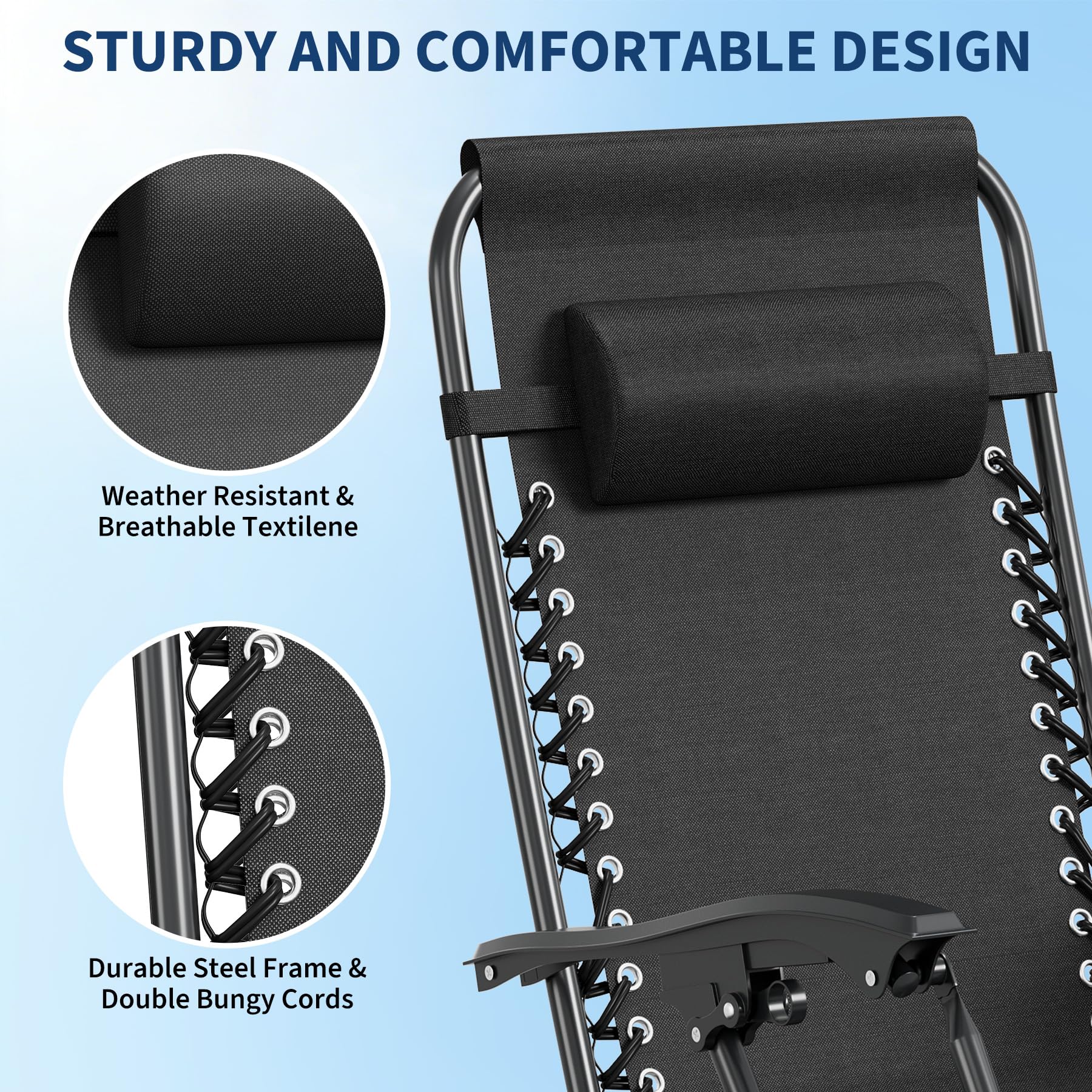 Krzeslo, Zero Gravity, zestaw 2 z Pillow i Tray