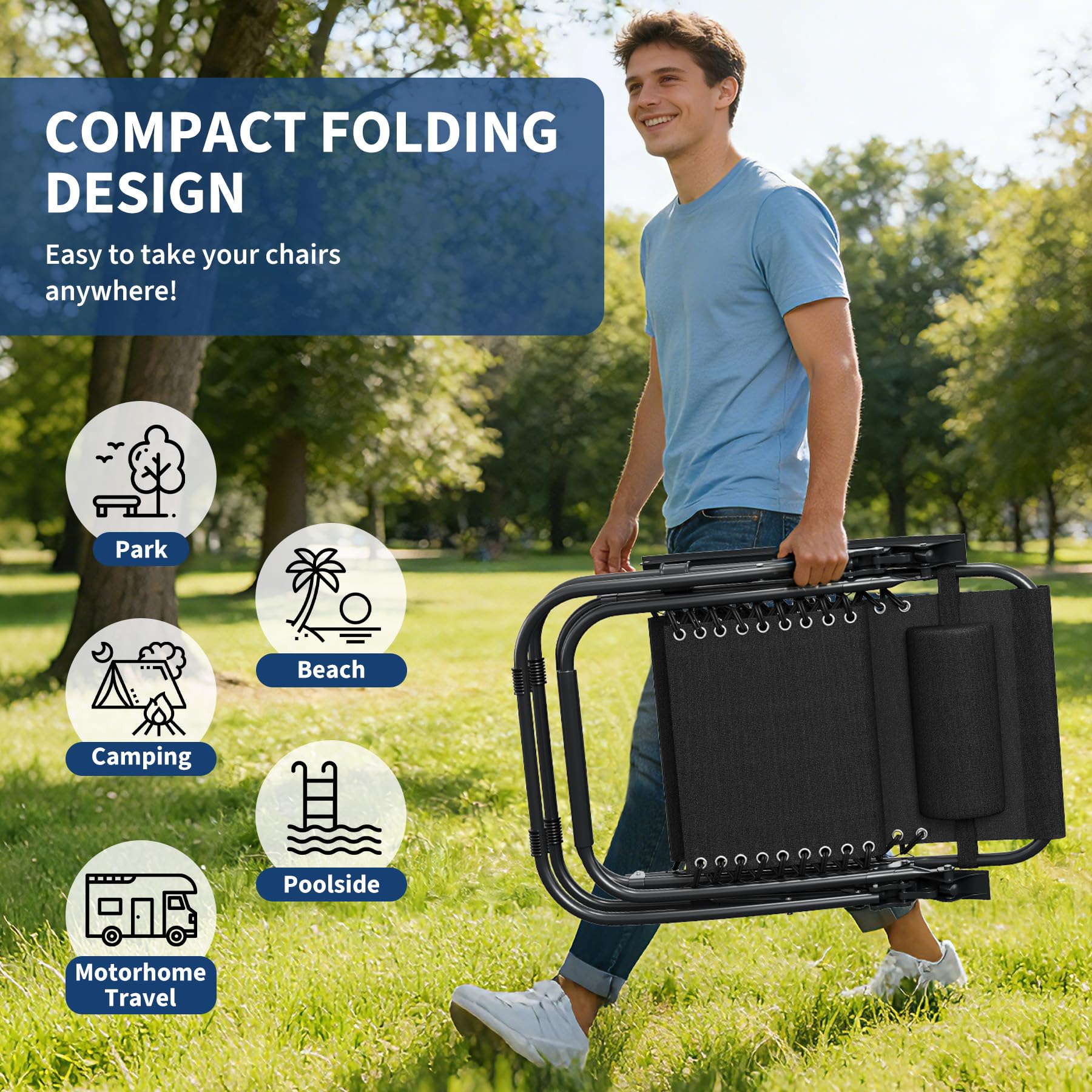 Krzeslo, Zero Gravity, zestaw 2 z Pillow i Tray