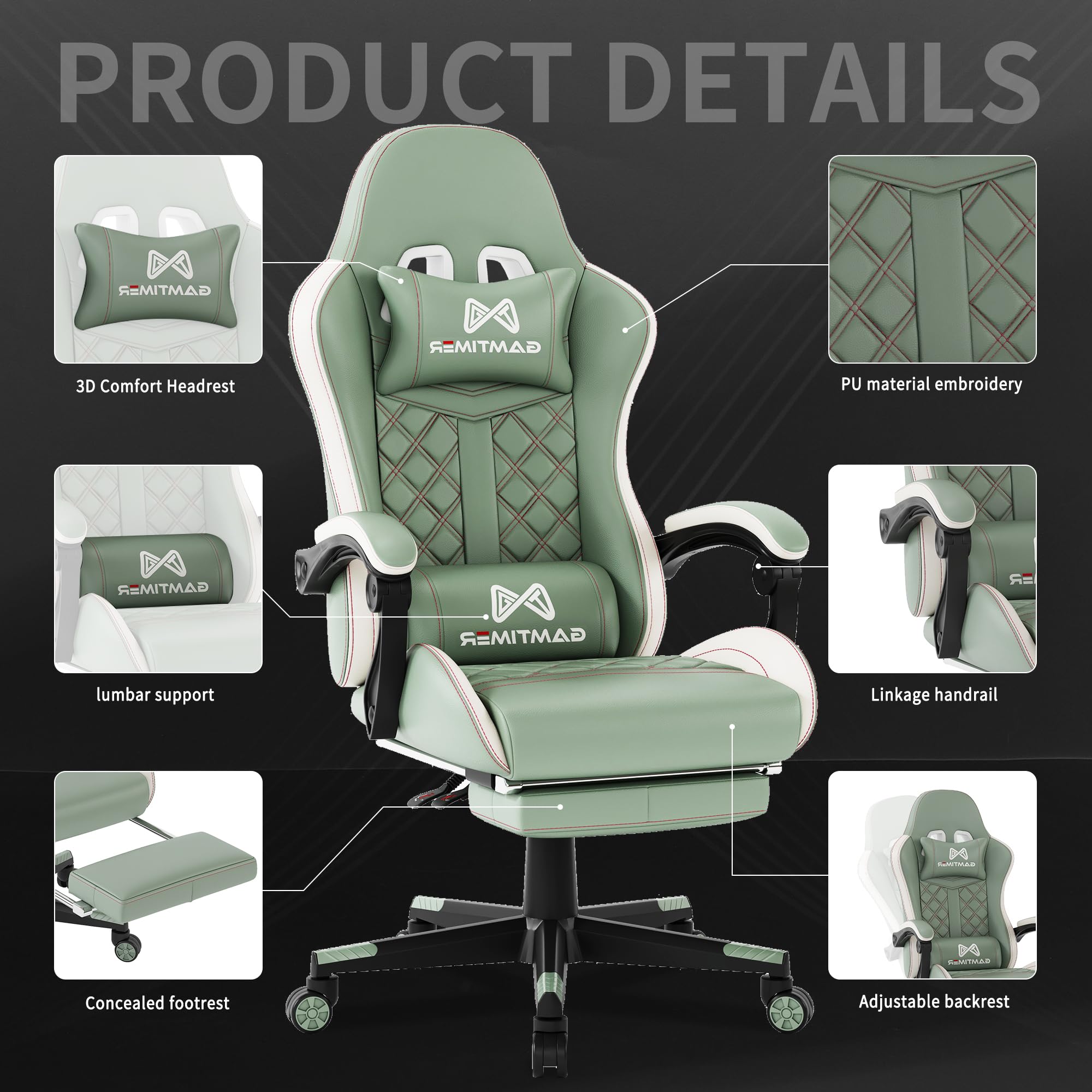 1787479301_uQOYMyGj Fotel gamingowy z Pocket Spring Cushion, 400 lb pojemność
