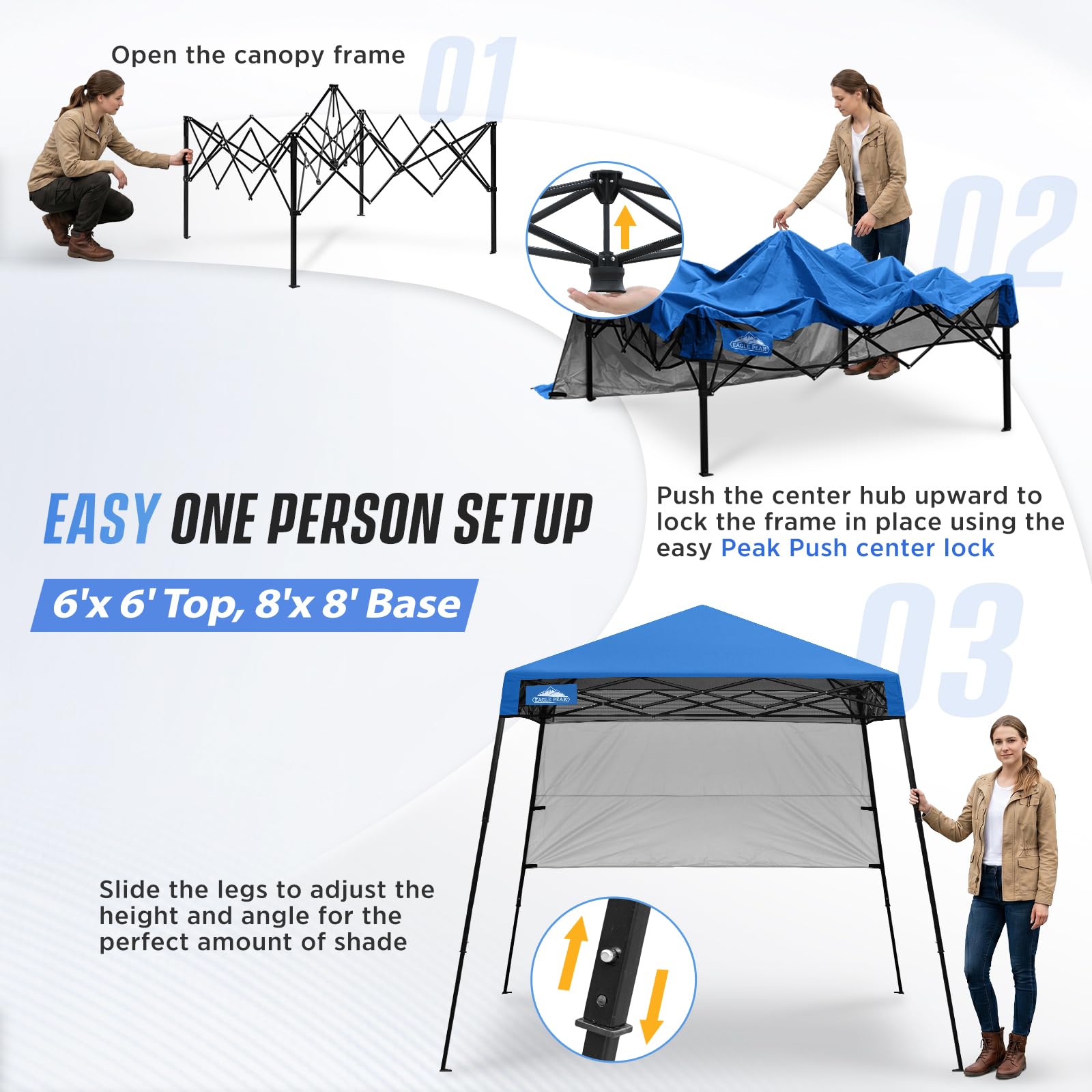 Zadaszenie, 8 X 8 Pop Up, namiot z Sidewall, przenośny schronienie