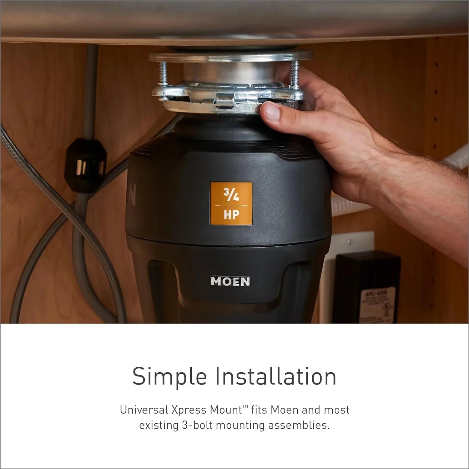 Garbage Disposal - Disposer Prep Series 1/2 HP Continuous Feed, Featuring Sound Reduction - Power Cord Included