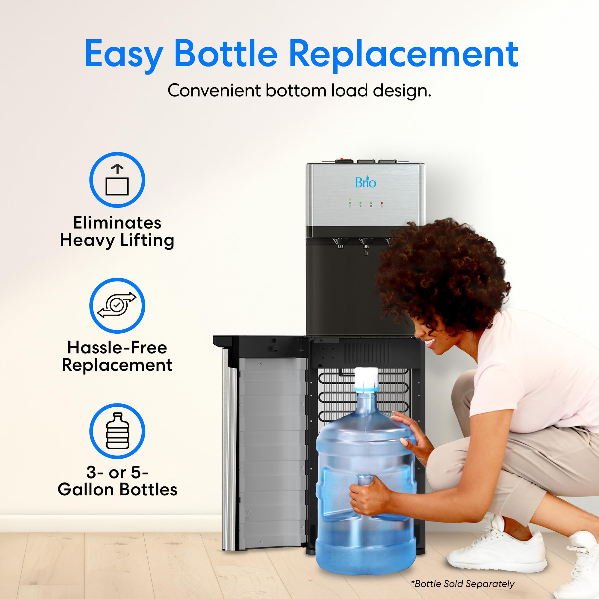 Lodówka turystyczna, Self czyszczący Bottom Loading wody, Dispenser, 3 Temps