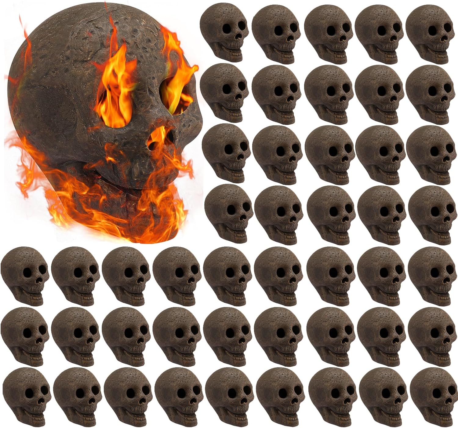 Palenisko ogrodowe, 48-pakiet, Skulls, Halloween Skull Stone Decorations