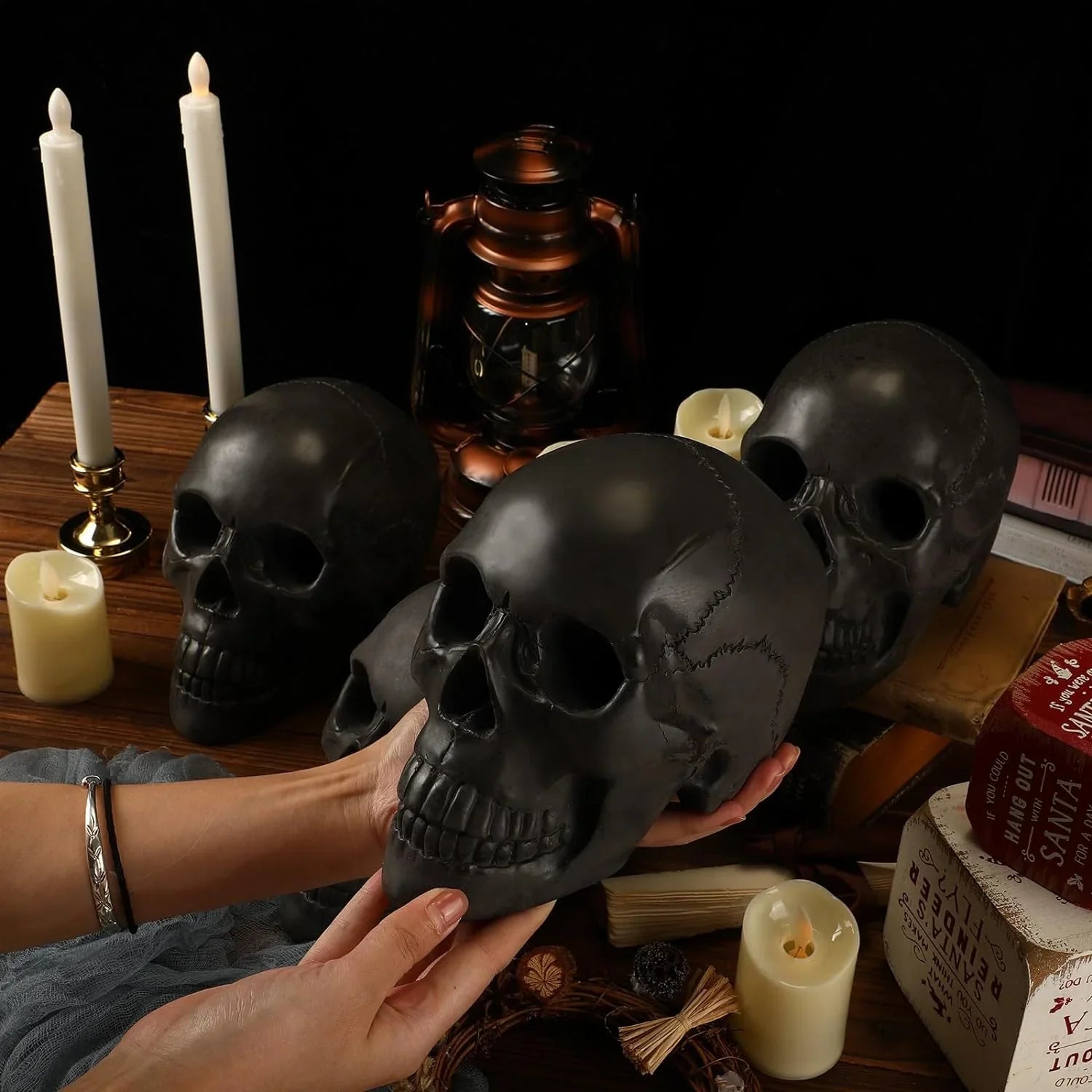 4-pakiet palenisko ogrodowe Skull Dummy Skull Halloween Decoration
