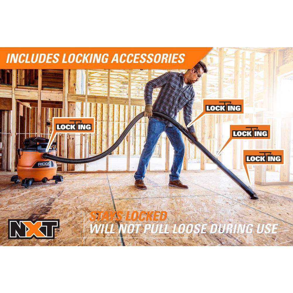 Vacuum - 16 Gallon 6.5 Peak HP NXT WetDry Shop - Featuring Detachable Blower Filter Locking Hose and Accessories HD1600