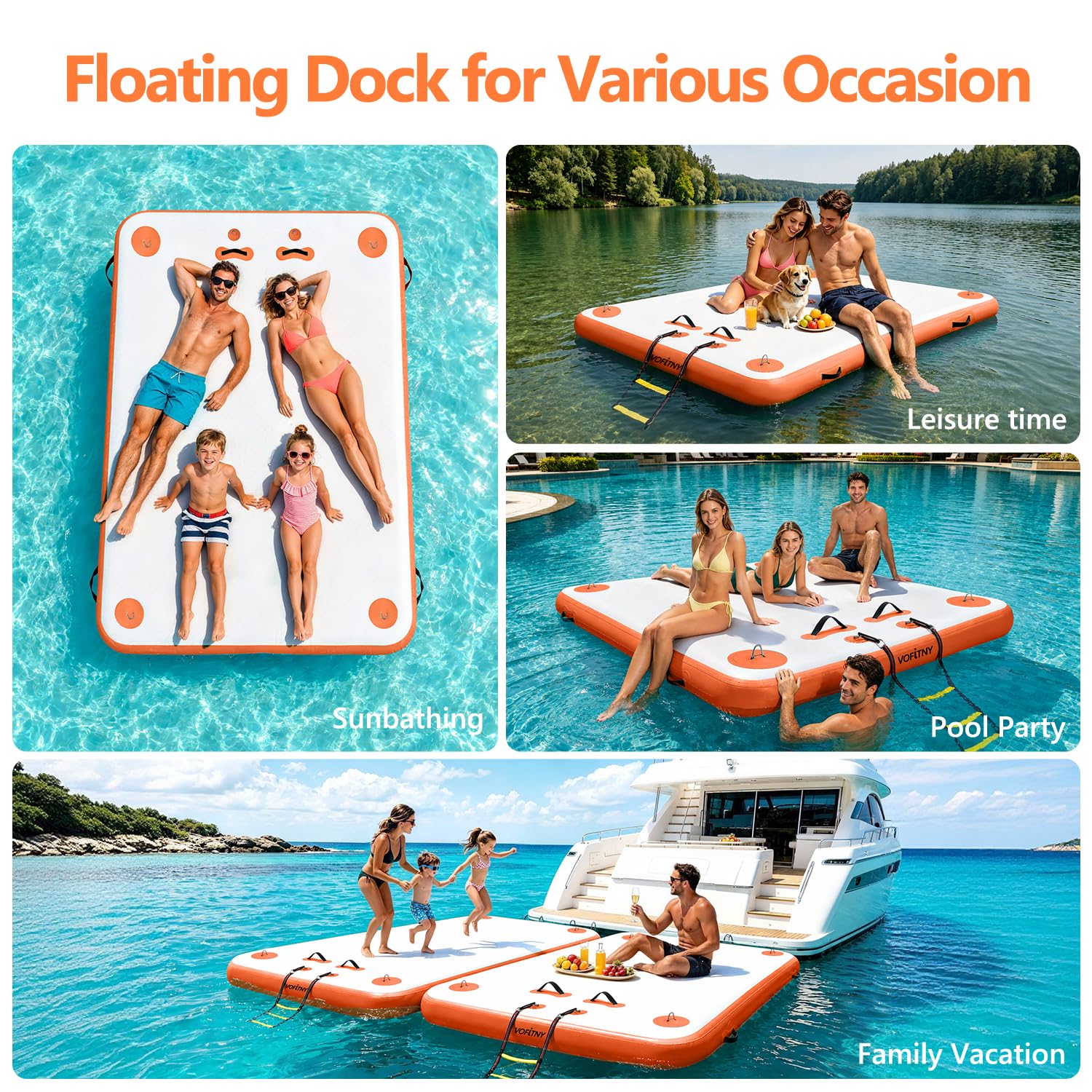 Inflatable Floating Dock z Swim Platform do Lakes
