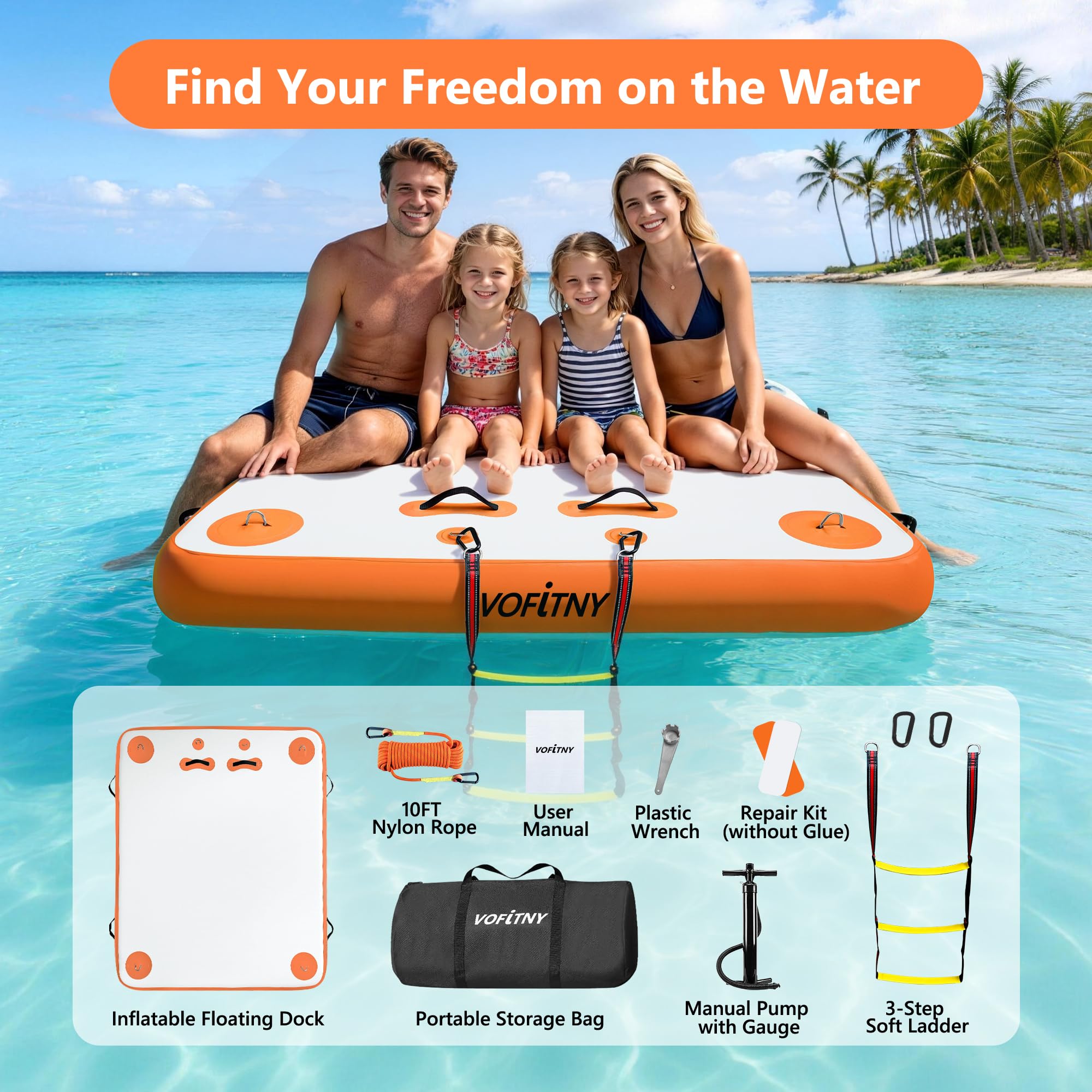Inflatable Floating Dock z Swim Platform do Lakes