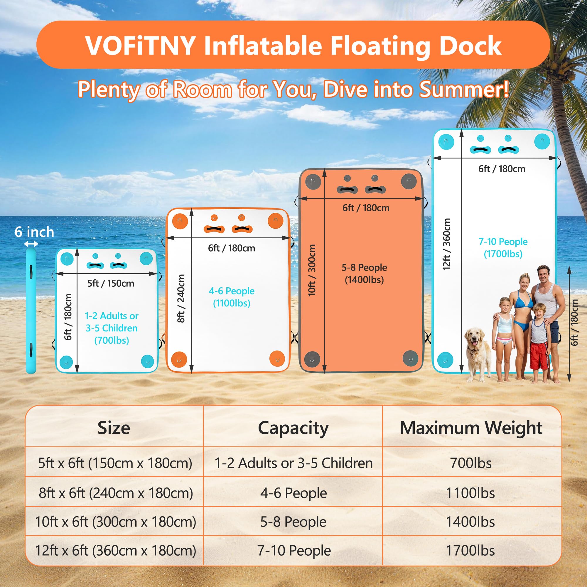 Inflatable Floating Dock z Swim Platform do Lakes
